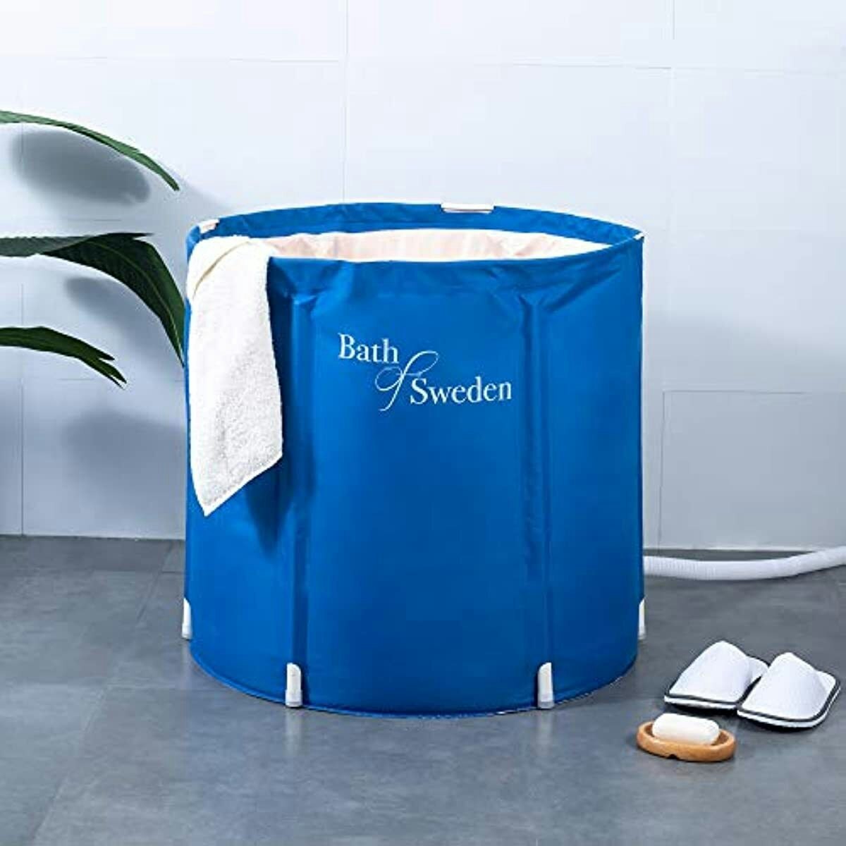 Rackhams Portable Foldable Adult Bathtub Free Standing Soaking Bath Tub For Bathroom Spa