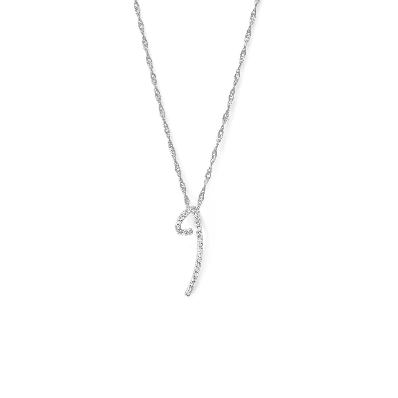 Say It With Silver Luxe Cz Initial Necklace - Sterling - I