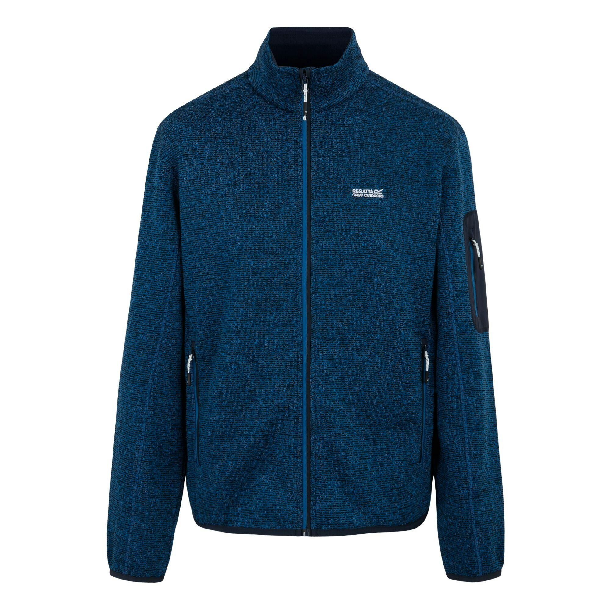 Regatta Men's Blue Newhill Marl Full Zip Fleece Jacket - Snorkel - Xxl - Snorkel