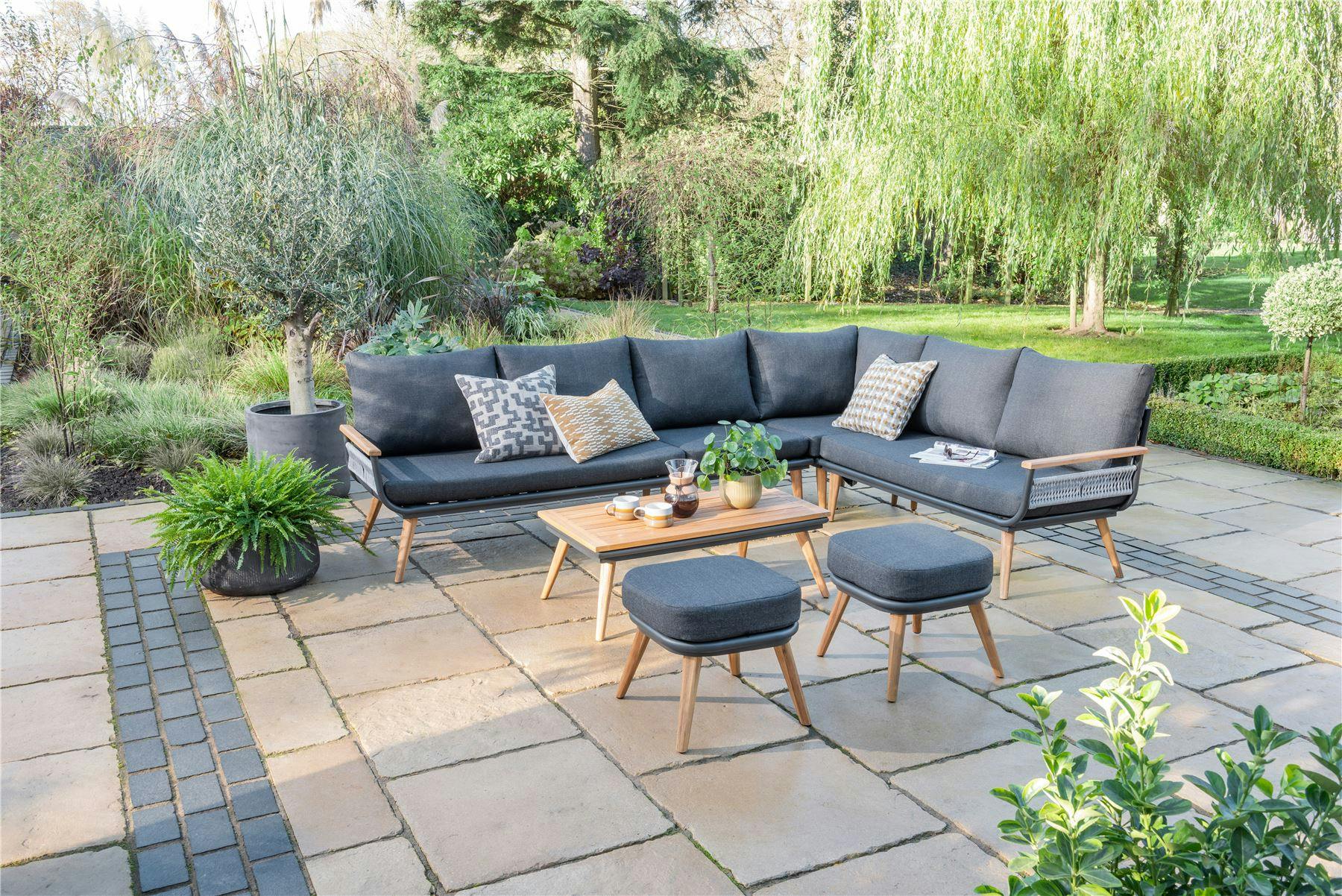 Norfolk Leisure Grey Norfolk Collection Kimora Corner Set With Cushions