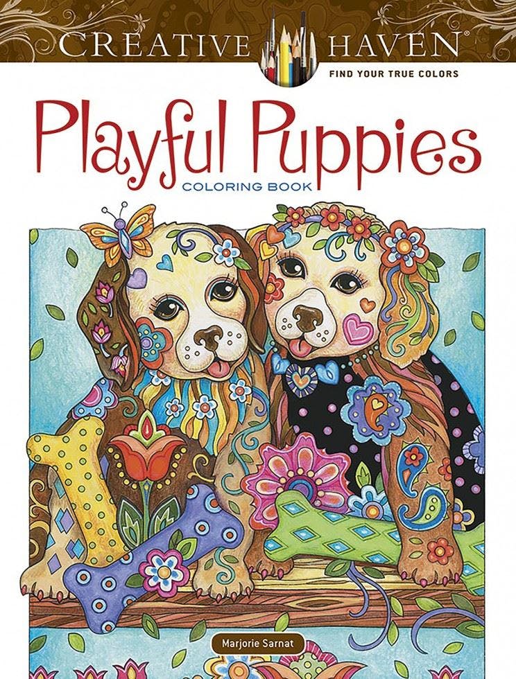 Search Press Creative Haven Playful Puppies Coloring Book - Marjorie Sarnat - Creative Haven - Image 7
