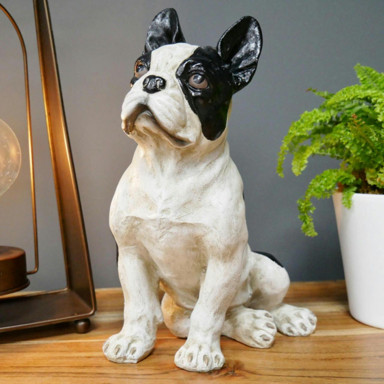 Dci Black/White Sitting French Bulldog Garden And Home Ornament