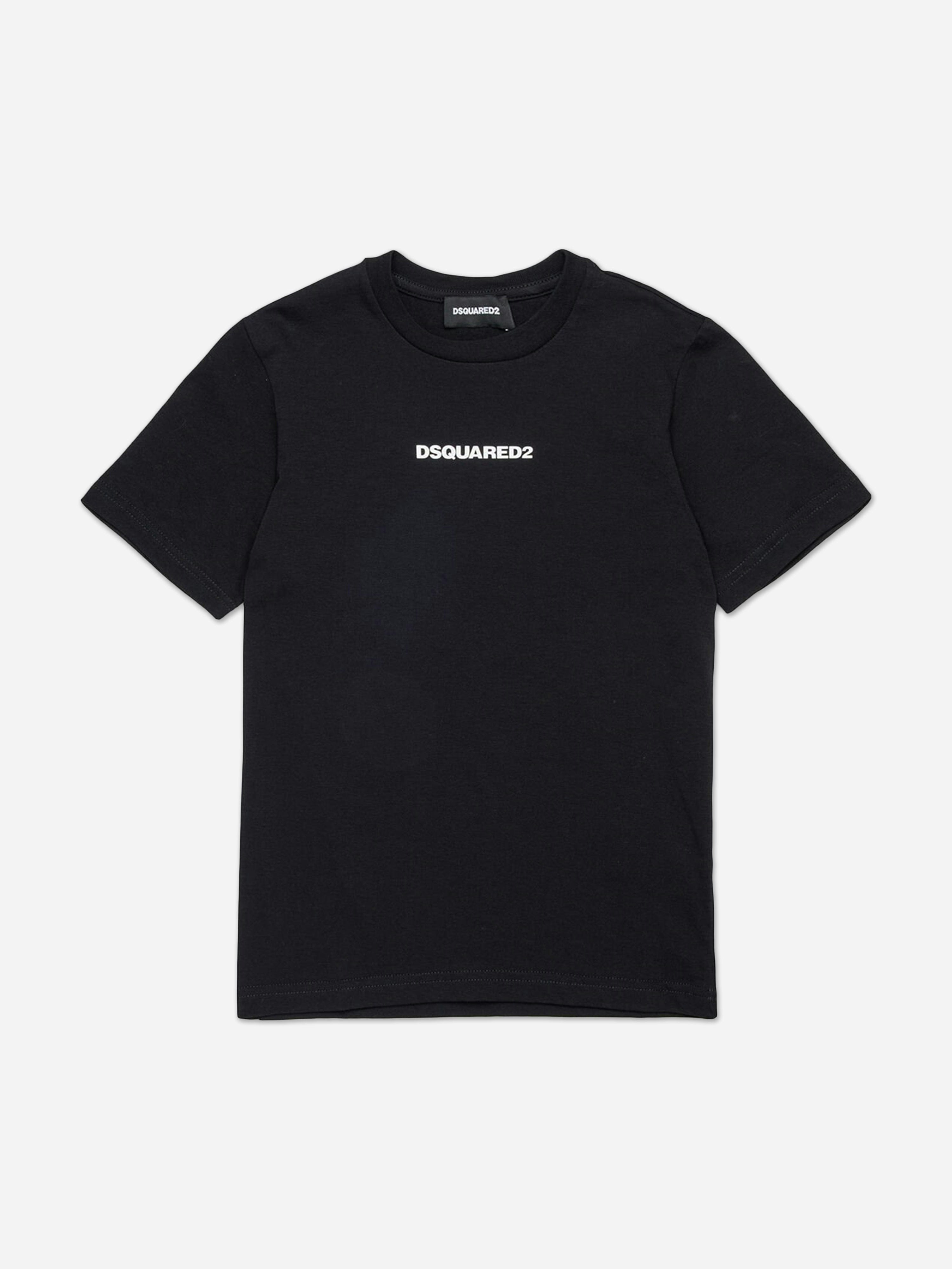 Dsquared2 Kids Black Logo T-Shirt In - 12 Yrs