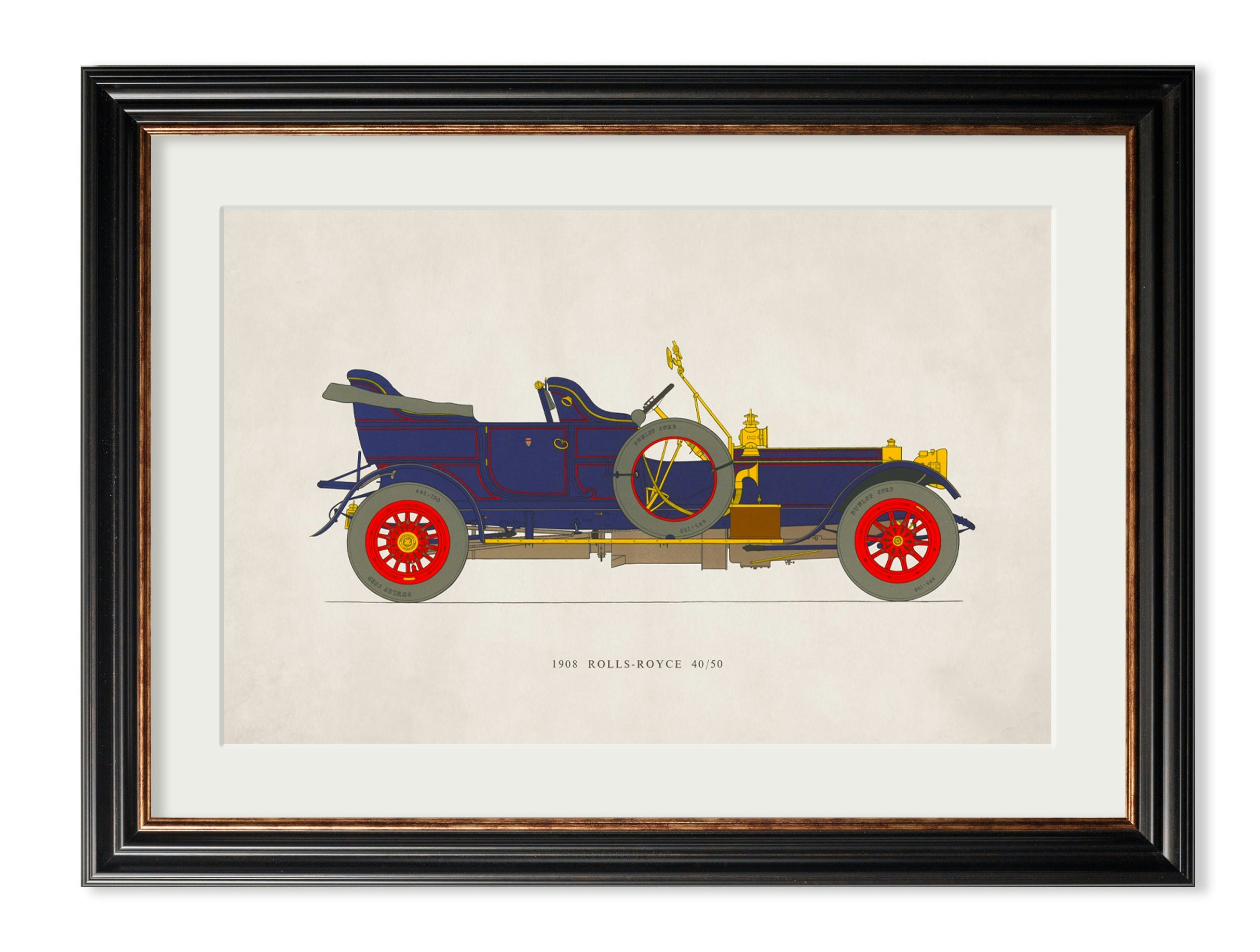 Rackhams 1908 Rolls-Royce 40/50 - 50 X 70Cm - York Slim