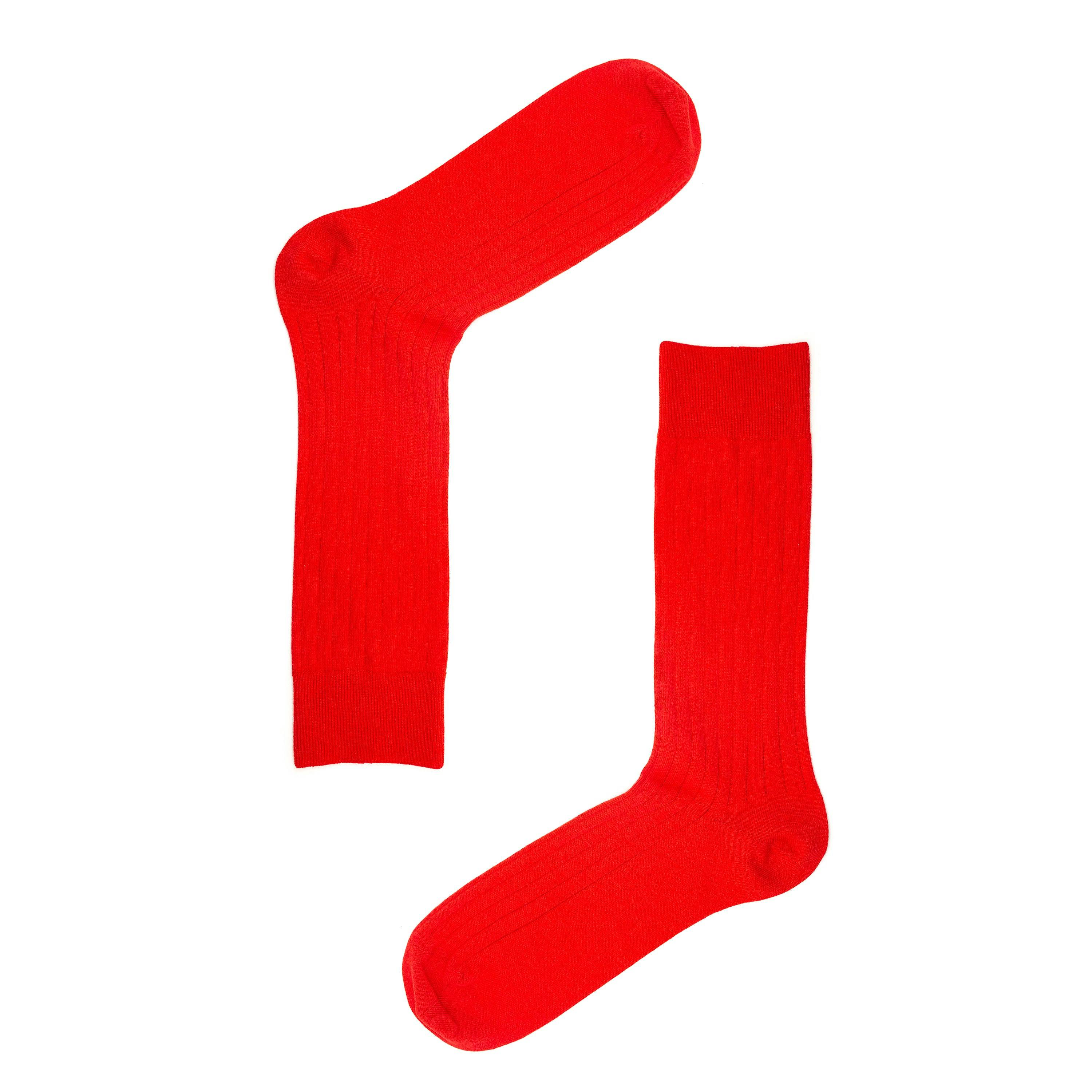 Jemsox Men's Red Recycled Rib Socks | Eco-Conscious Style & Comfort - Medium / Eur 37-42 / Uk 6-8