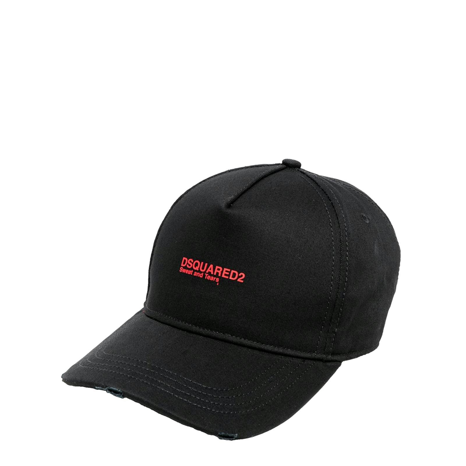 Dsquared Black Sweat And Tears Logo Cap In - One Size