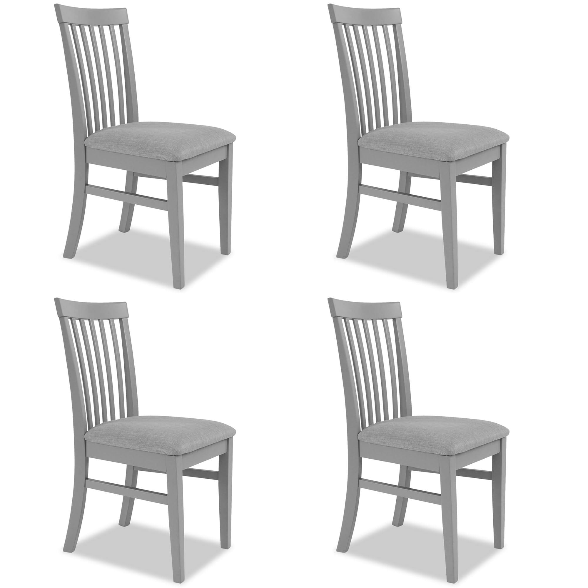 Rackhams Grey Florence Highback Upholstered Chairs Set Of 4 - Dove