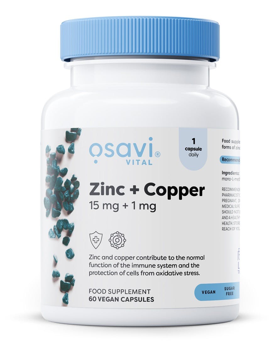 Osavi Zinc + Copper, 15Mg + 1Mg - 60 Vegan Caps - Image 5
