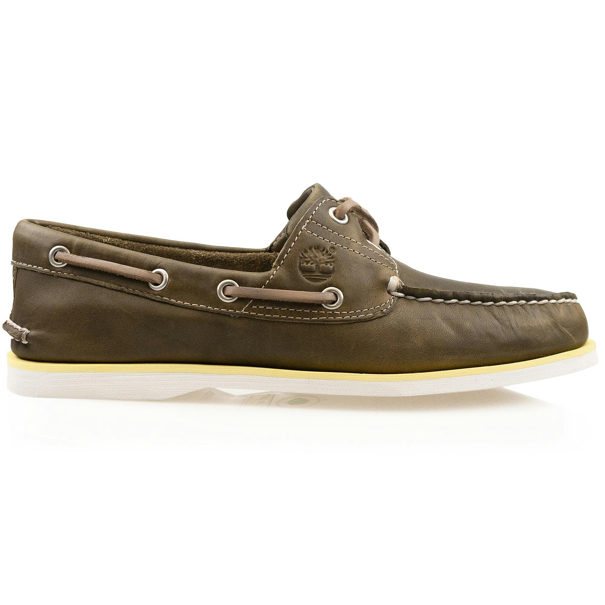 Timberland Men's Grain Classic Boat Shoe Sale - Olive Full - Uk 10