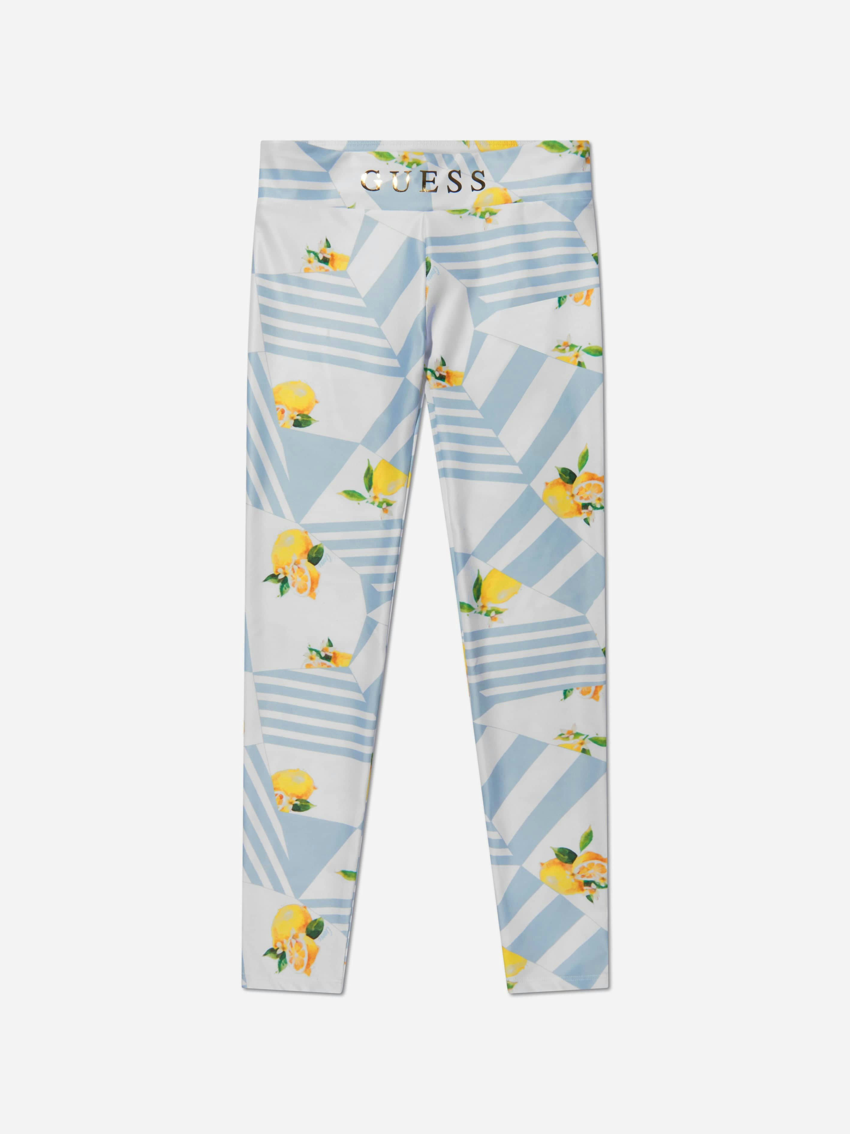 Guess Girls Yellow Branded Active Leggings - 12 Yrs