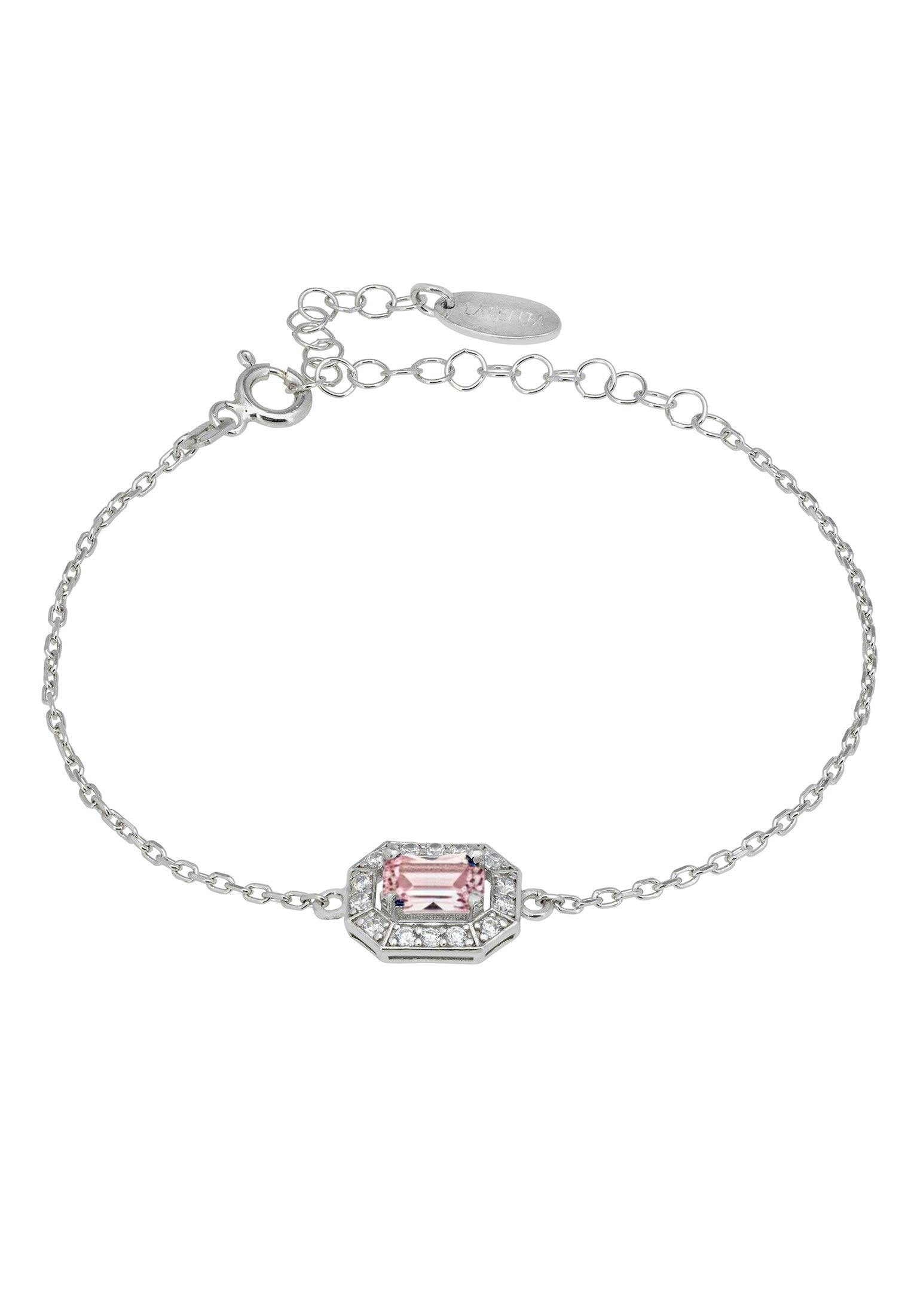Latelita Silver Whistledown Gemstone Bracelet Morganite