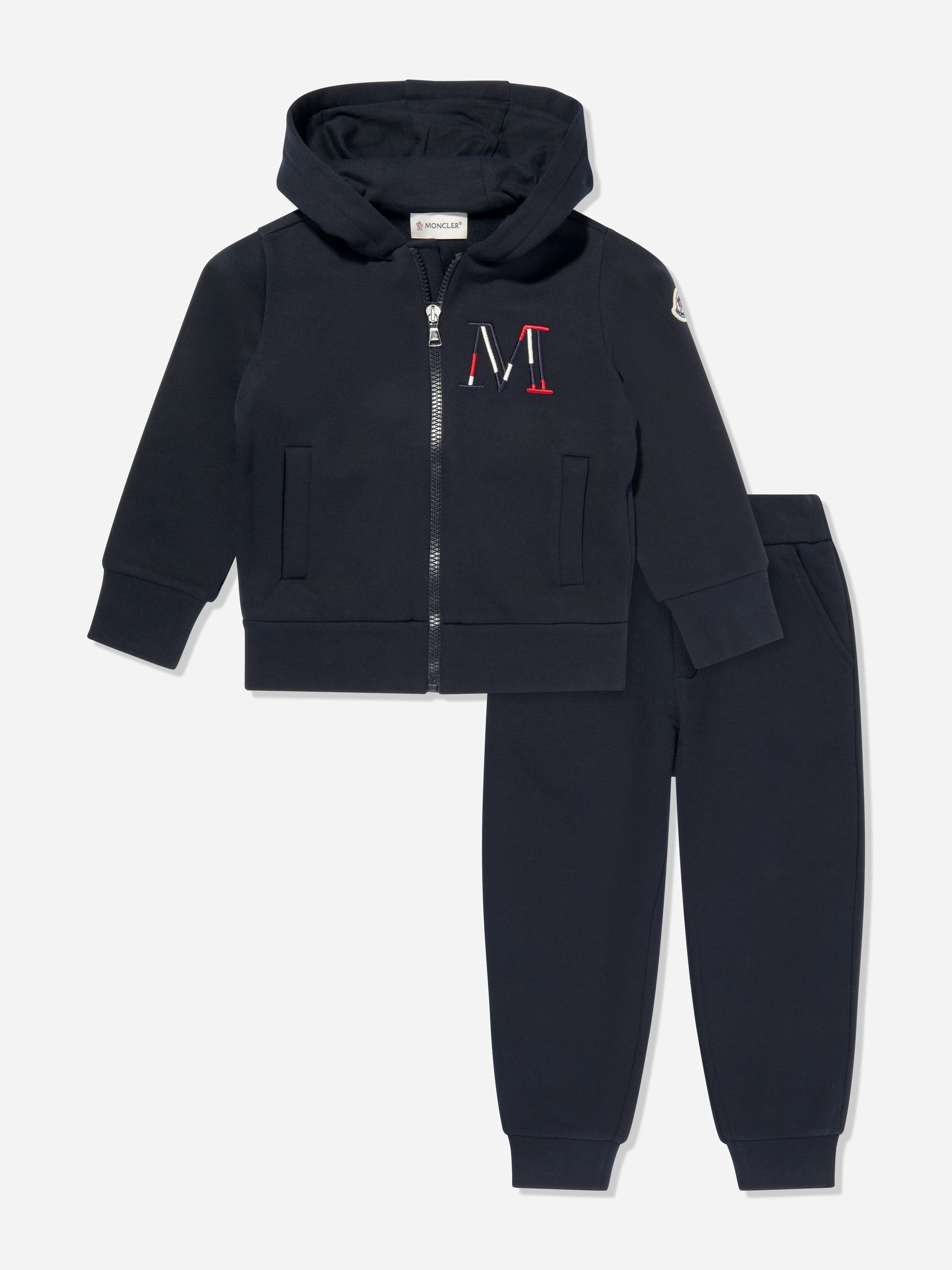 Moncler Enfant Boys Blue Logo Tracksuit In Navy - 12 Yrs