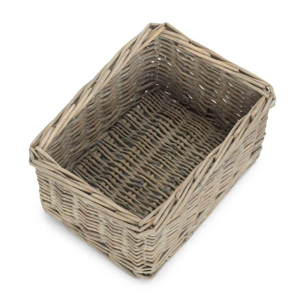 Rackhams Grey Wicker Wash Storage Tray - Small