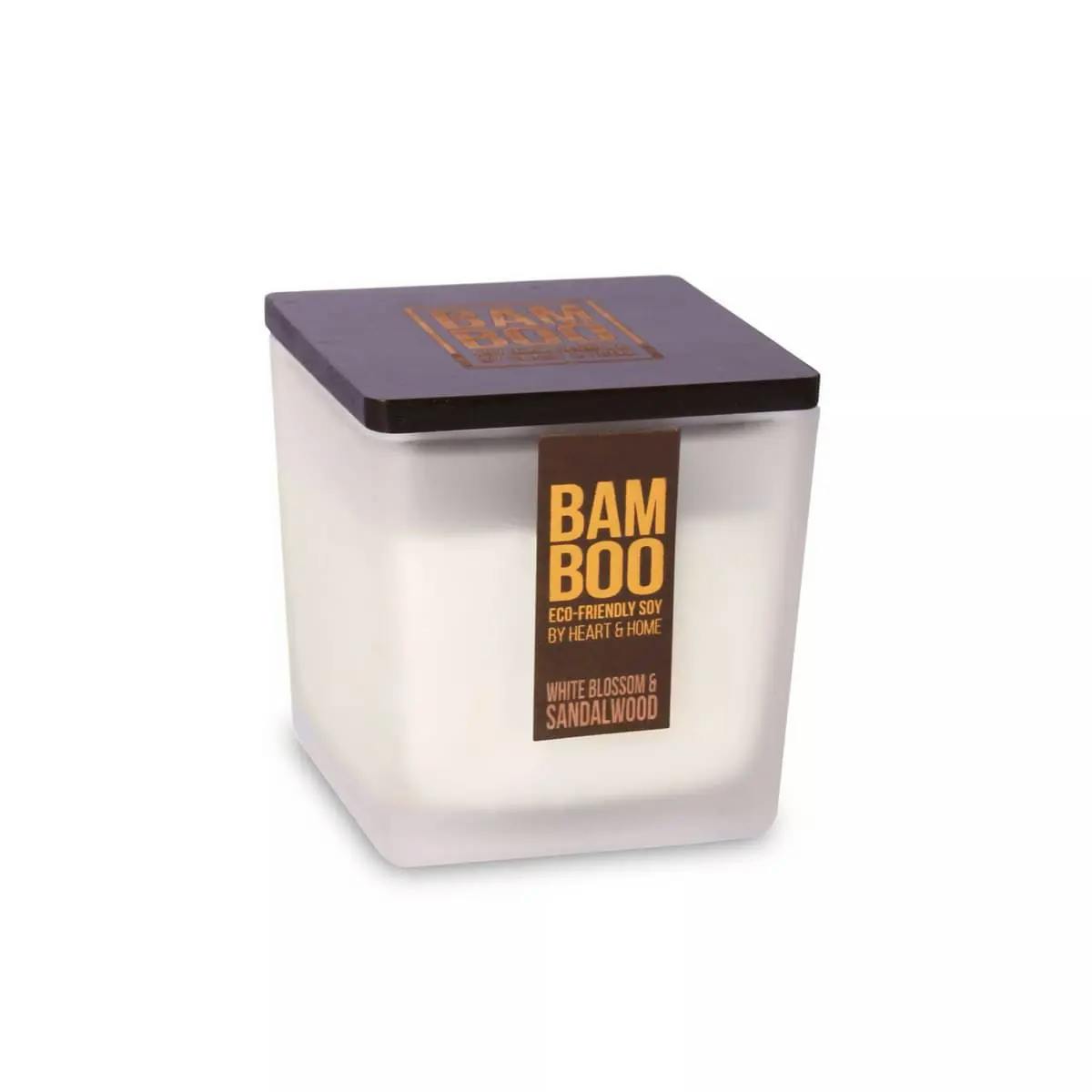 Rackhams White Blossom & Sandalwood - Bamboo Large Jar Candle