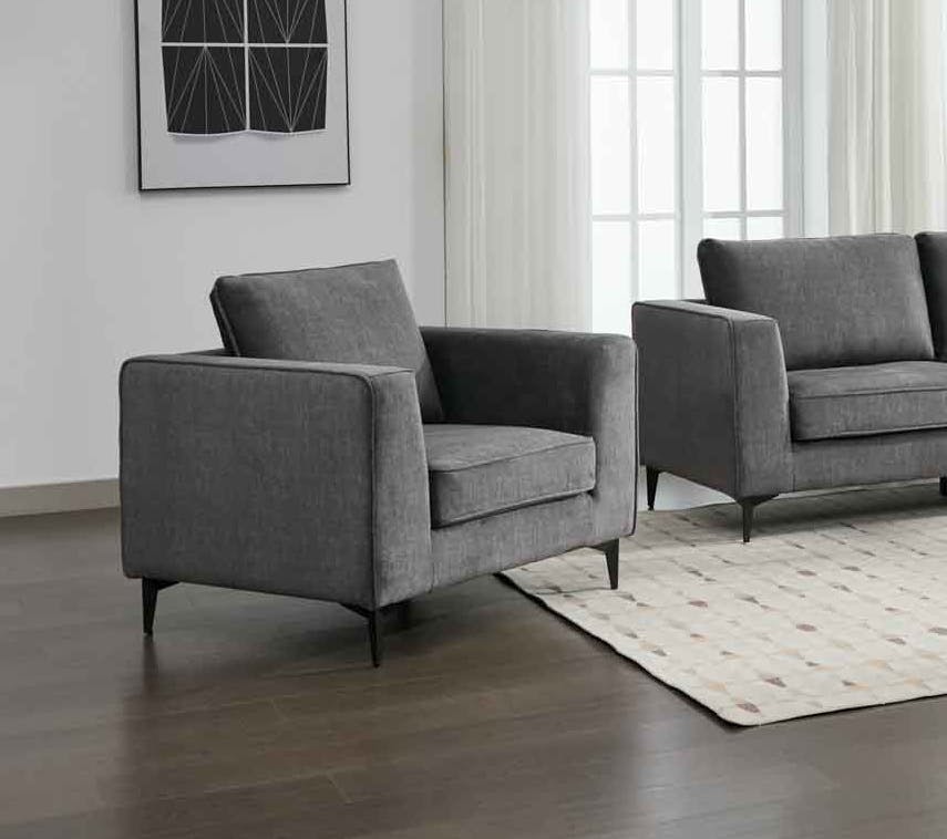 Rackhams Black Aston Armchair - Graphite