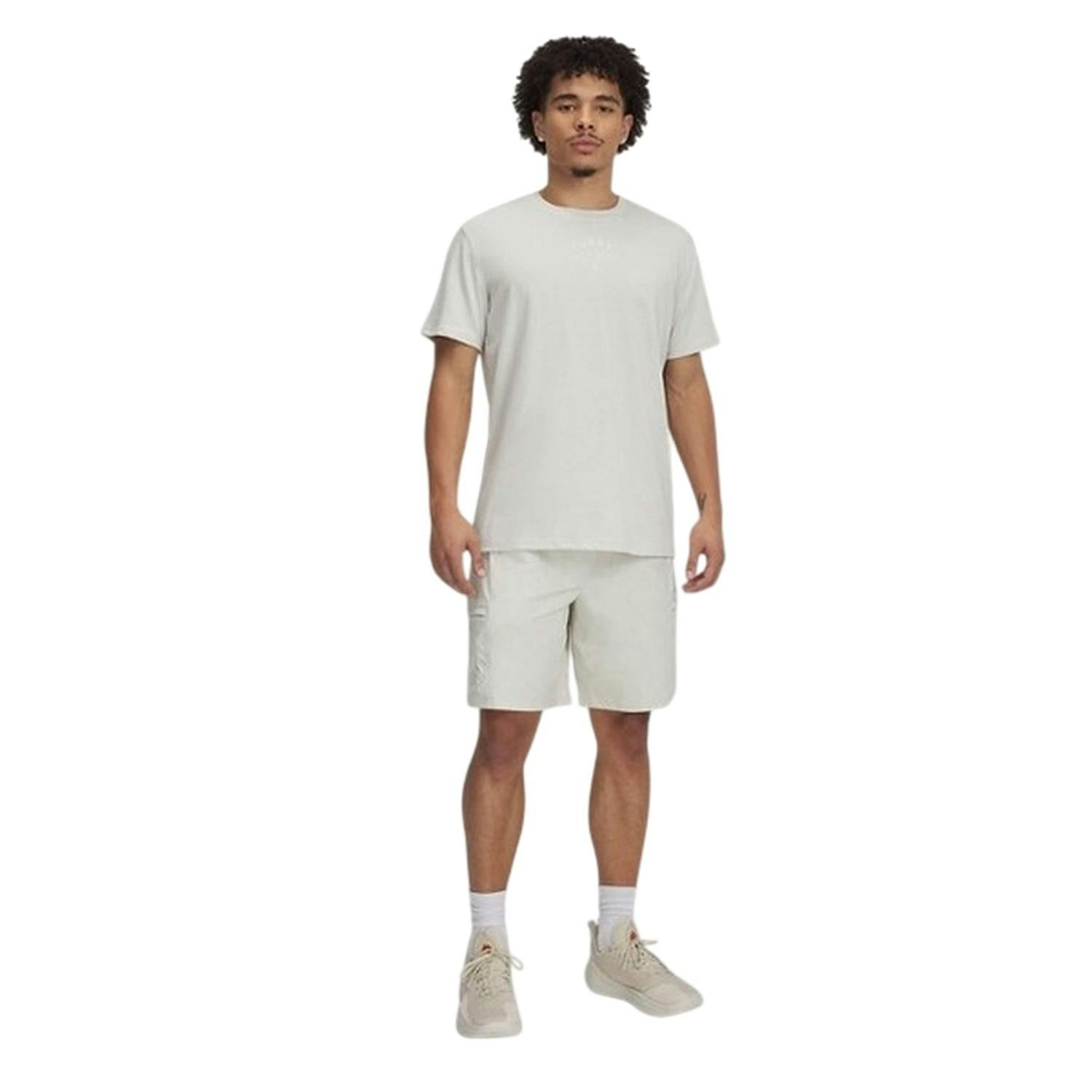 Under Armour Men's White Curry Logo Regular T-Shirt - M - 60% Cotton/40% Polyester