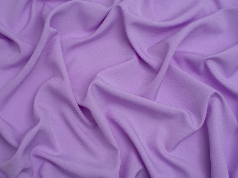 Minerva Lilac Core Range Soft Touch Crepe Fabric - Plain Design Dressmaking Fabric, 110 Cm / 44" Wide - Per Metre - Soft