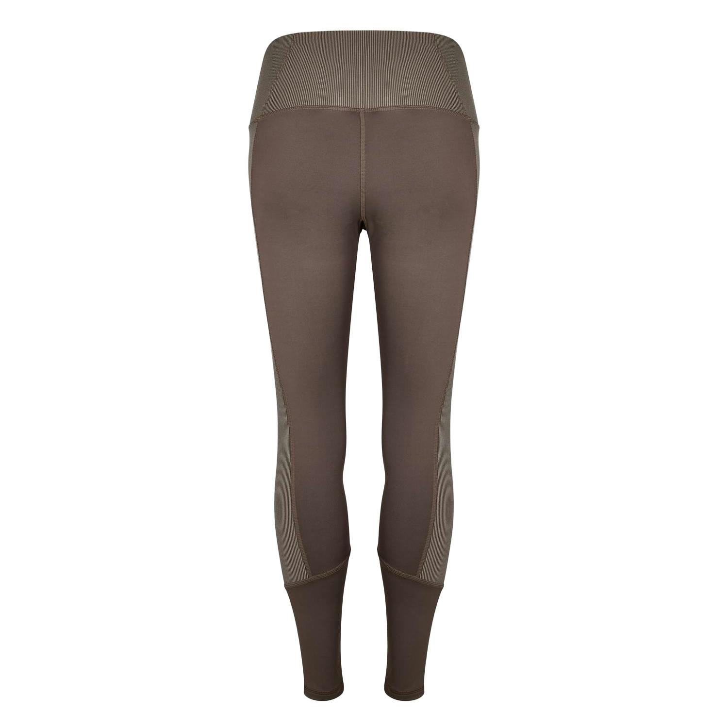 Reebok Women's Grey / Ribbed Slim Leggings - Xs R - 85% Polyester/15% Elastane