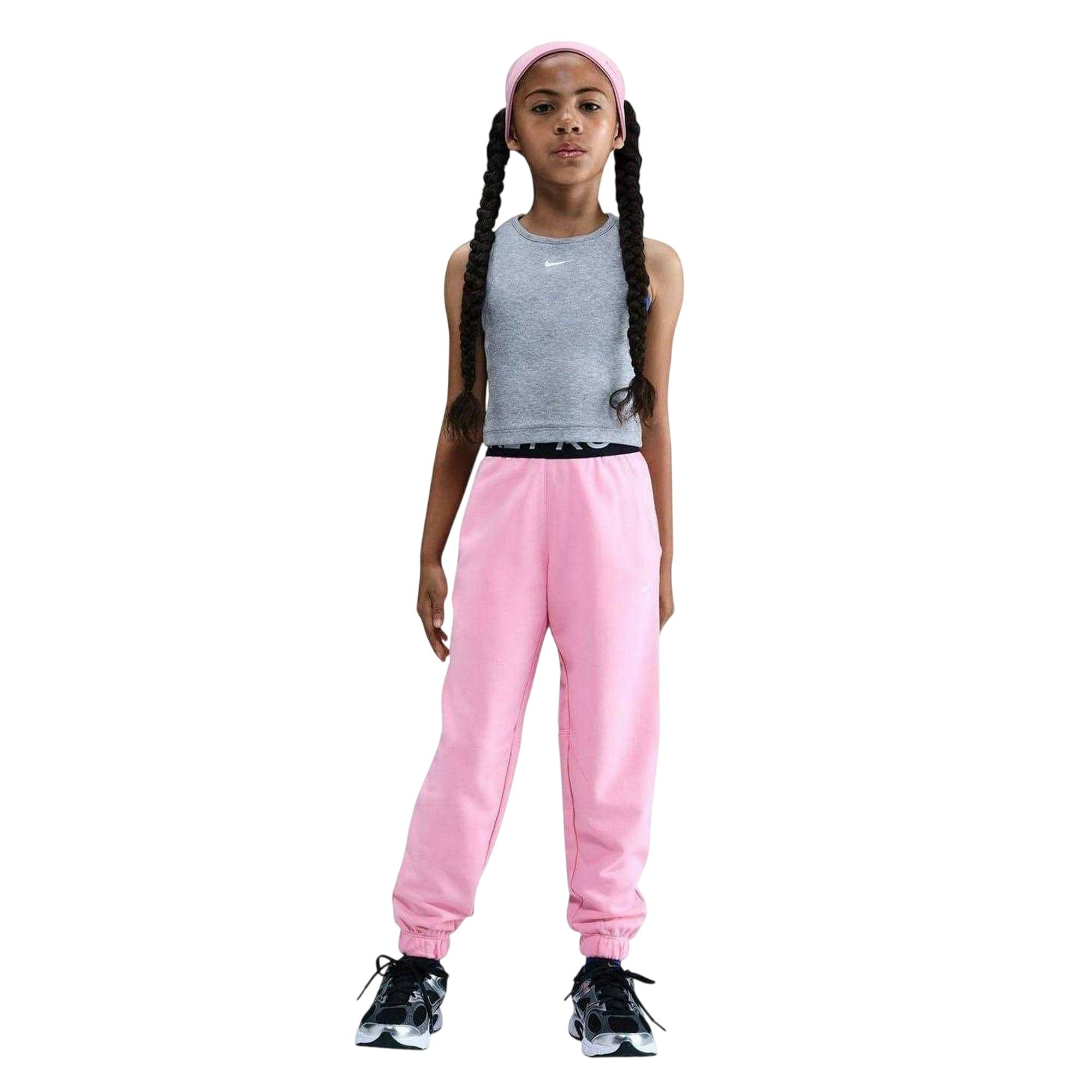 Nike Pink Kids Pro Dri-Fit Jogging Bottoms - 13 Years - 62% Cotton/38% Polyester