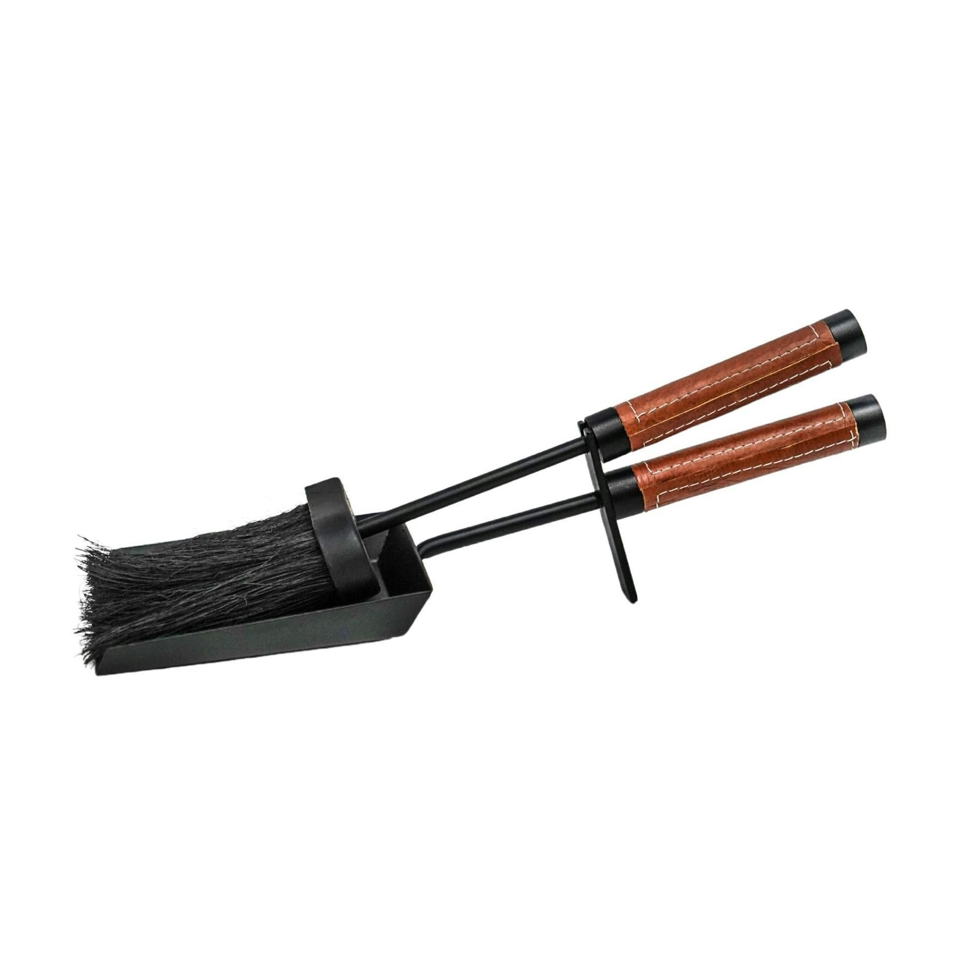 Ivyline Black/Brown Leather Handle Tidy Set