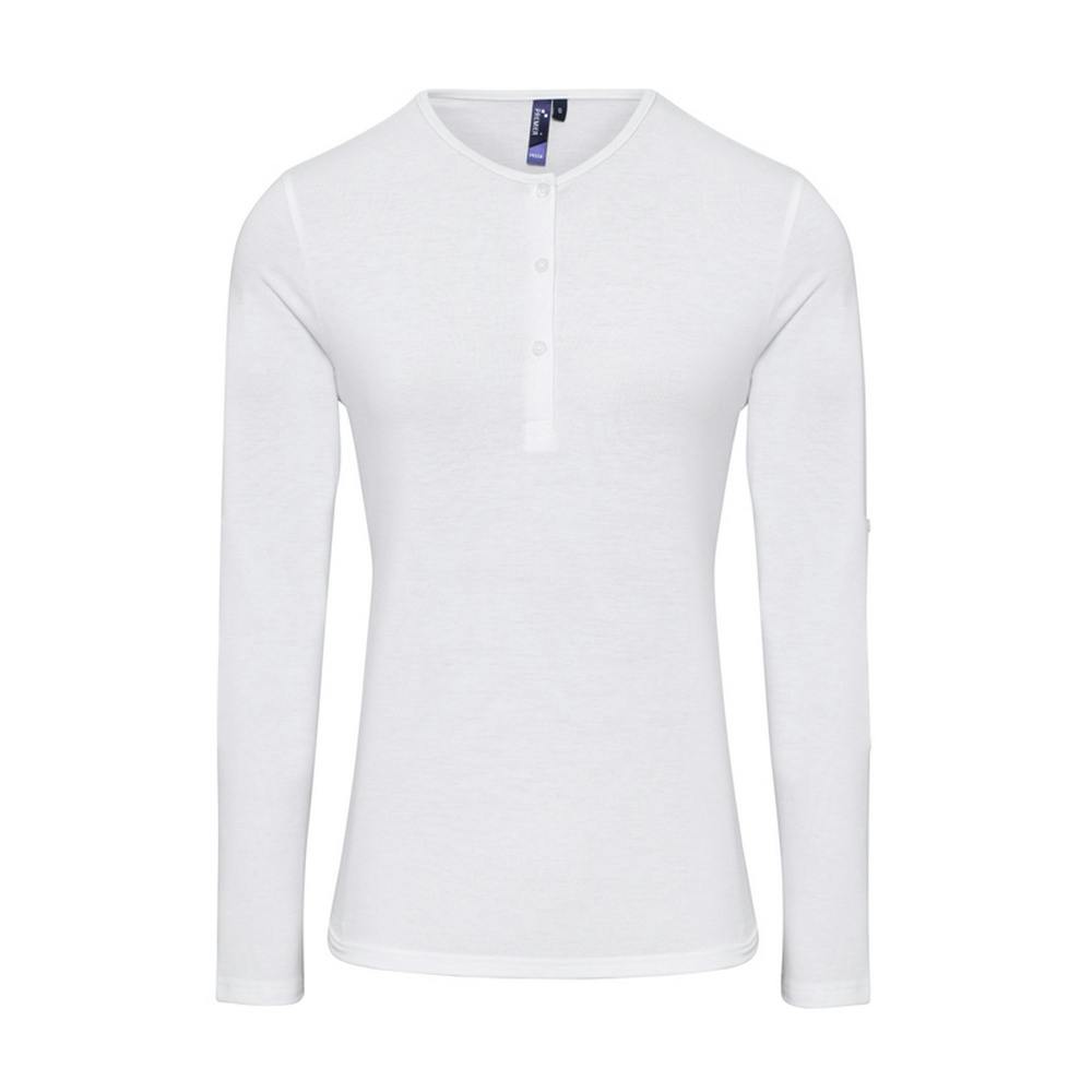Premier Women's White Long John Roll Sleeve Tee In | Size: Xl - Image 3