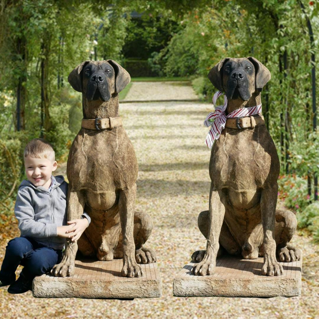 Rackhams Pair Of Life-Size Great Dane Statue