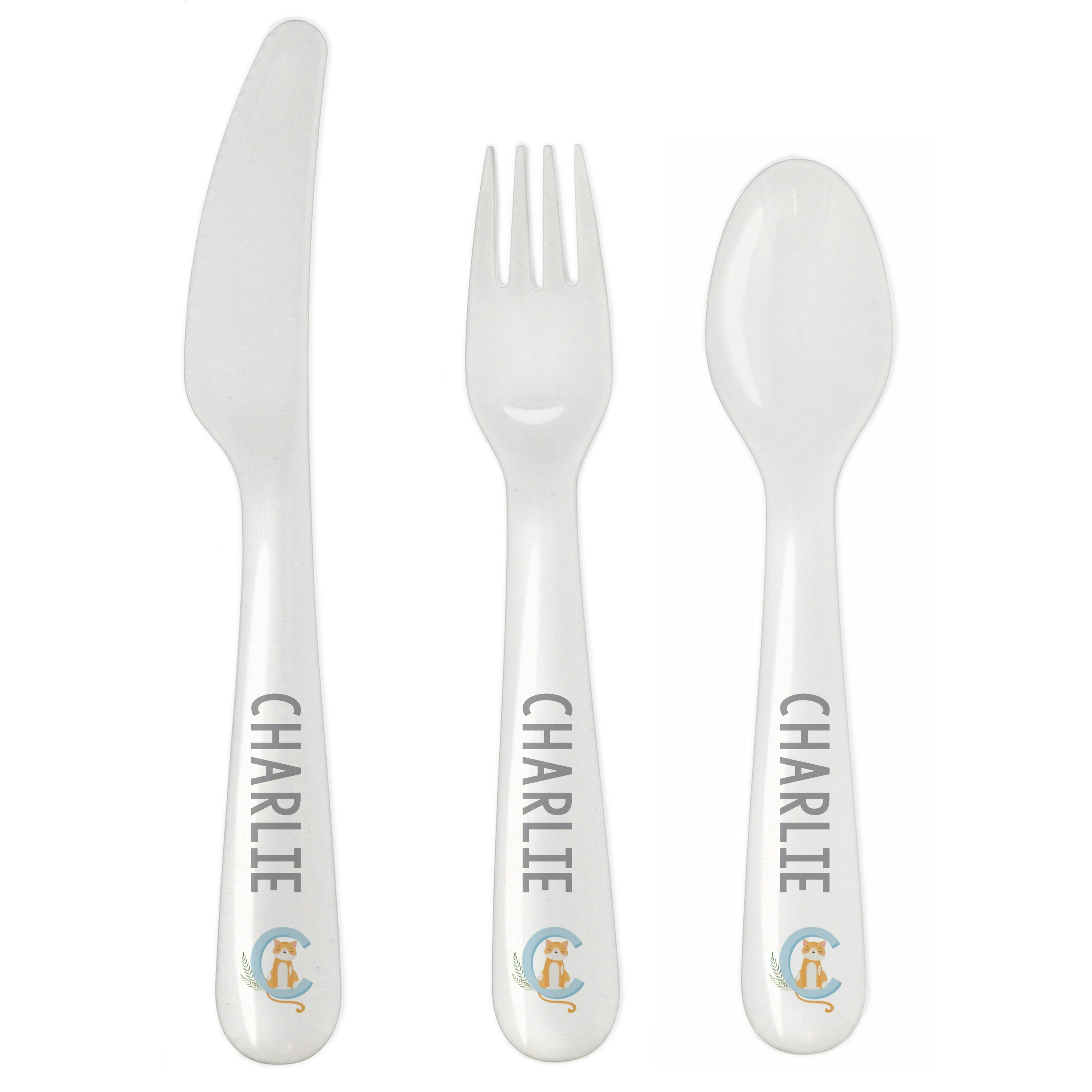 Personalised Memento Company Personalised Animal Alphabet Plastic Cutlery