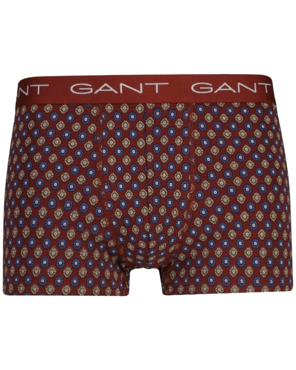 Gant Men's Burgundy/Grey 3-Pack Geometric Print Boxer Trunks, - L