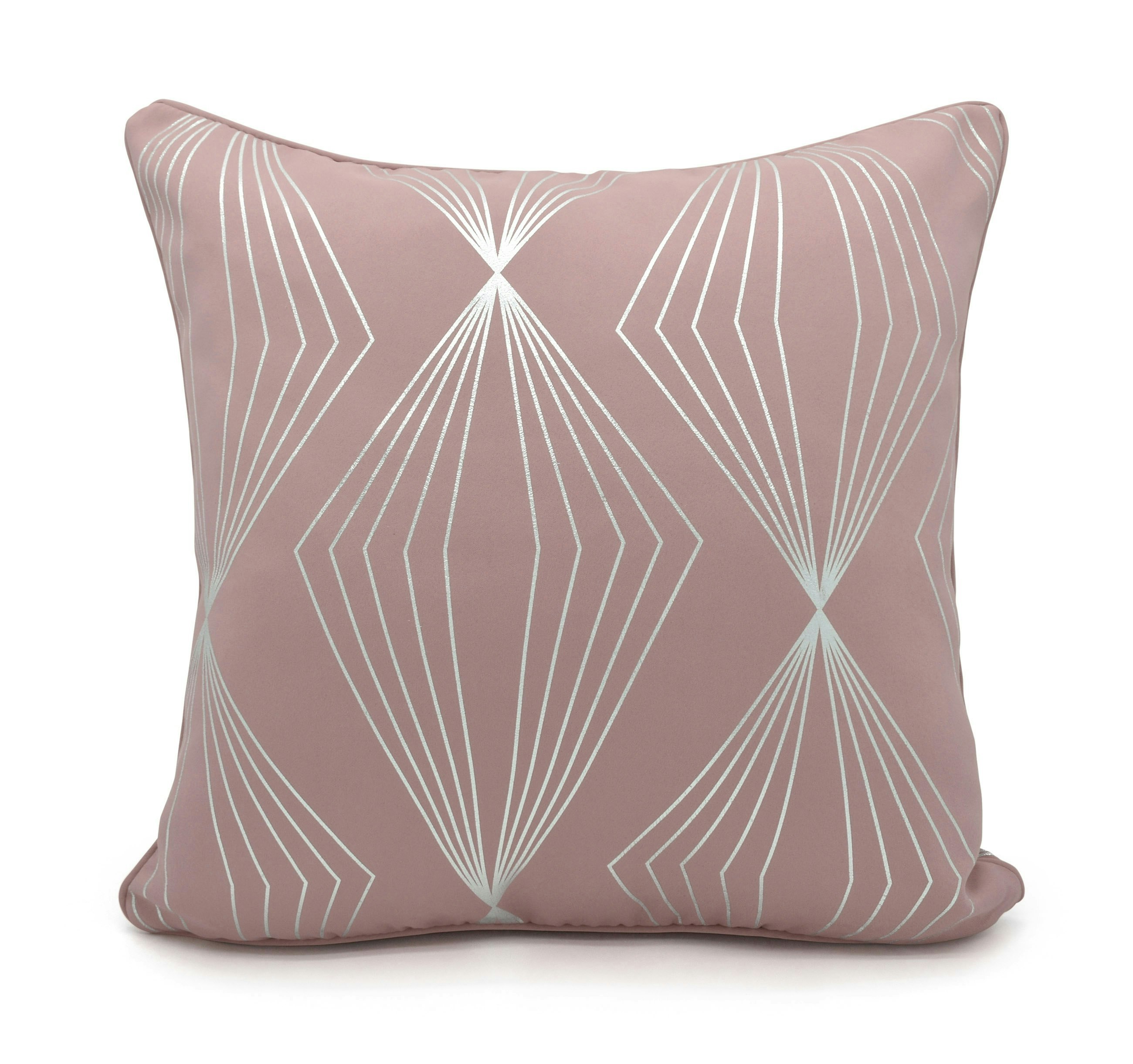Velosso Pink Modern Geomtric Foil Print Cushion - 43Cm X 43Cm - Blush