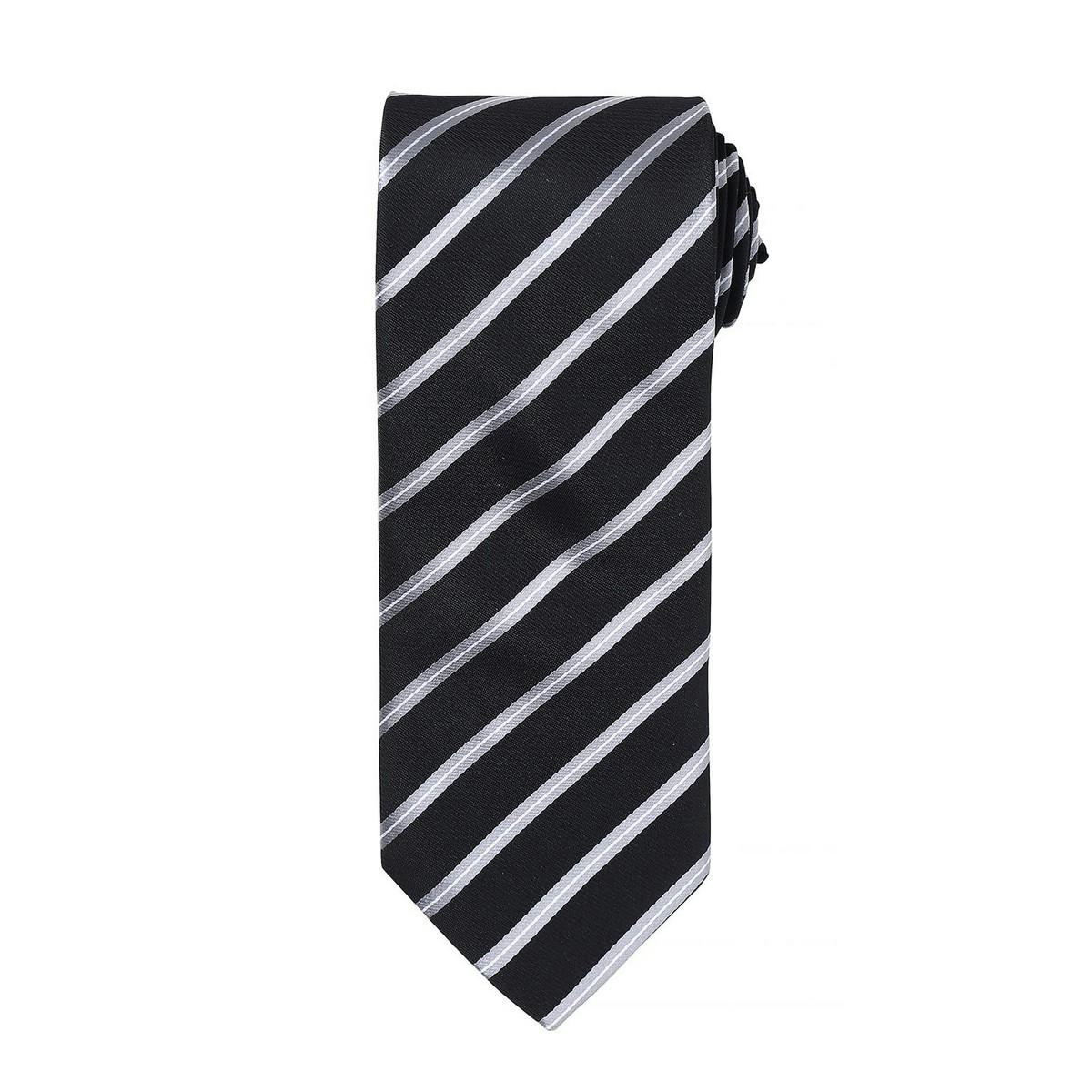 Premier Men's Black Stripe Tie In - Image 3