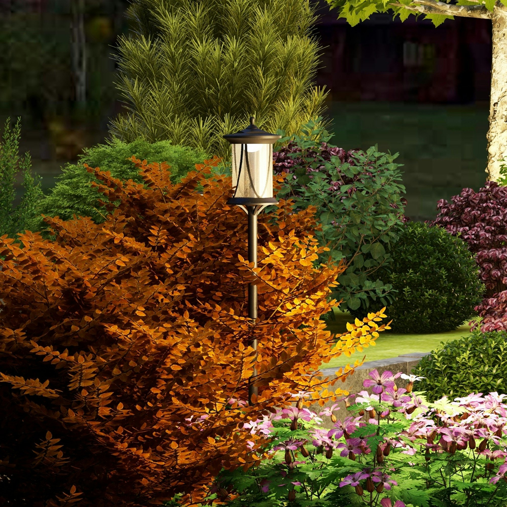 Outsunny Light/White/Black 1.3 M Led Outdoor Street Waterproof Ip44, Cool - 23.5W X 23.5D X 184H Cm