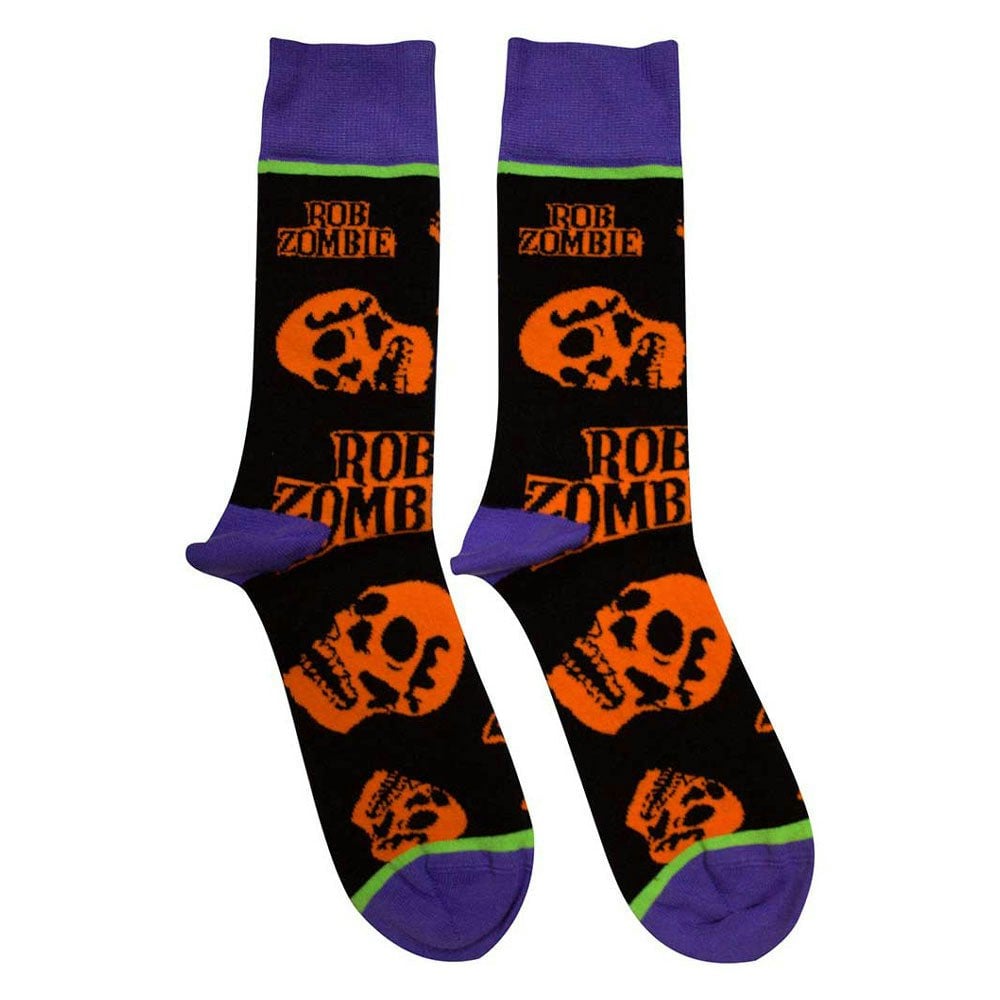 Paradiso Clothing Unisex Orange Rob Zombie Skulls Ankle Socks