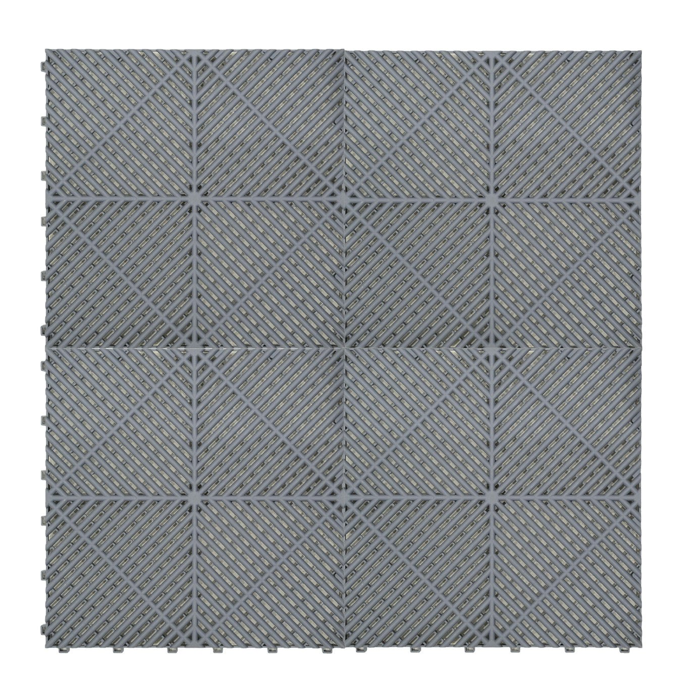 Monstershop Grey Vented Garage Floor Tiles X 120 With Edges