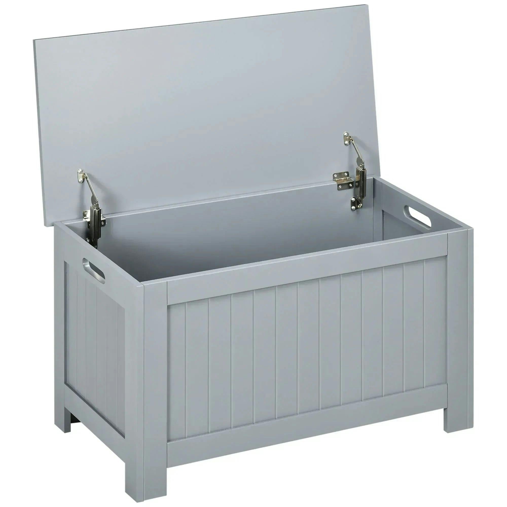 Large Toy Storage Box Chest Cabinet Organizer with Lid Safety Hinges Grey - Image 4