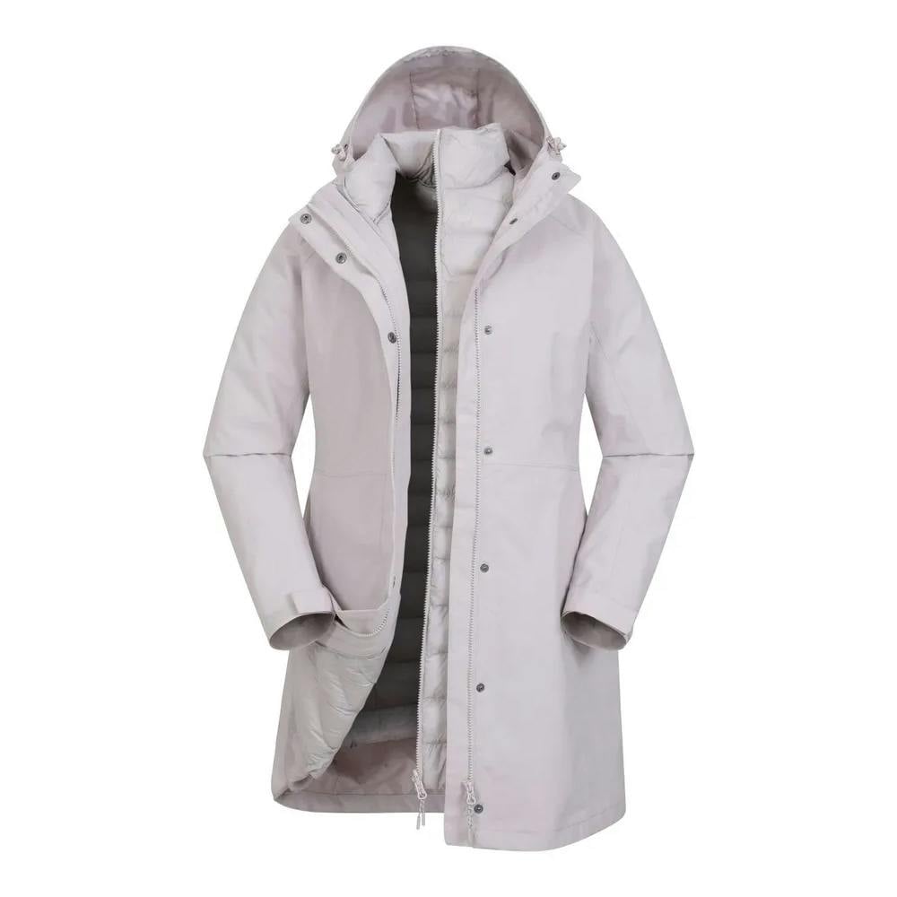 Mountain Warehouse Women's Light/Beige Alaskan Long 3 In 1 Jacket - 12 Uk - 100% Polyester