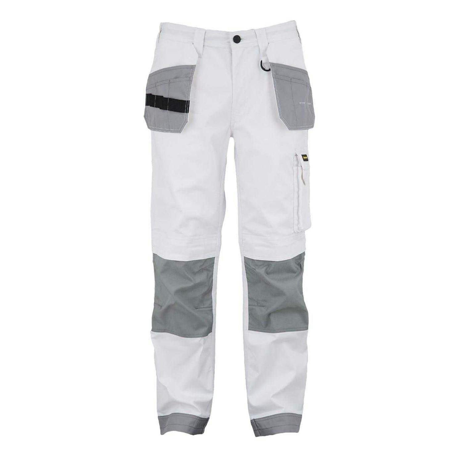 Dunlop Men's White/Grey Work Trousers - Xxl