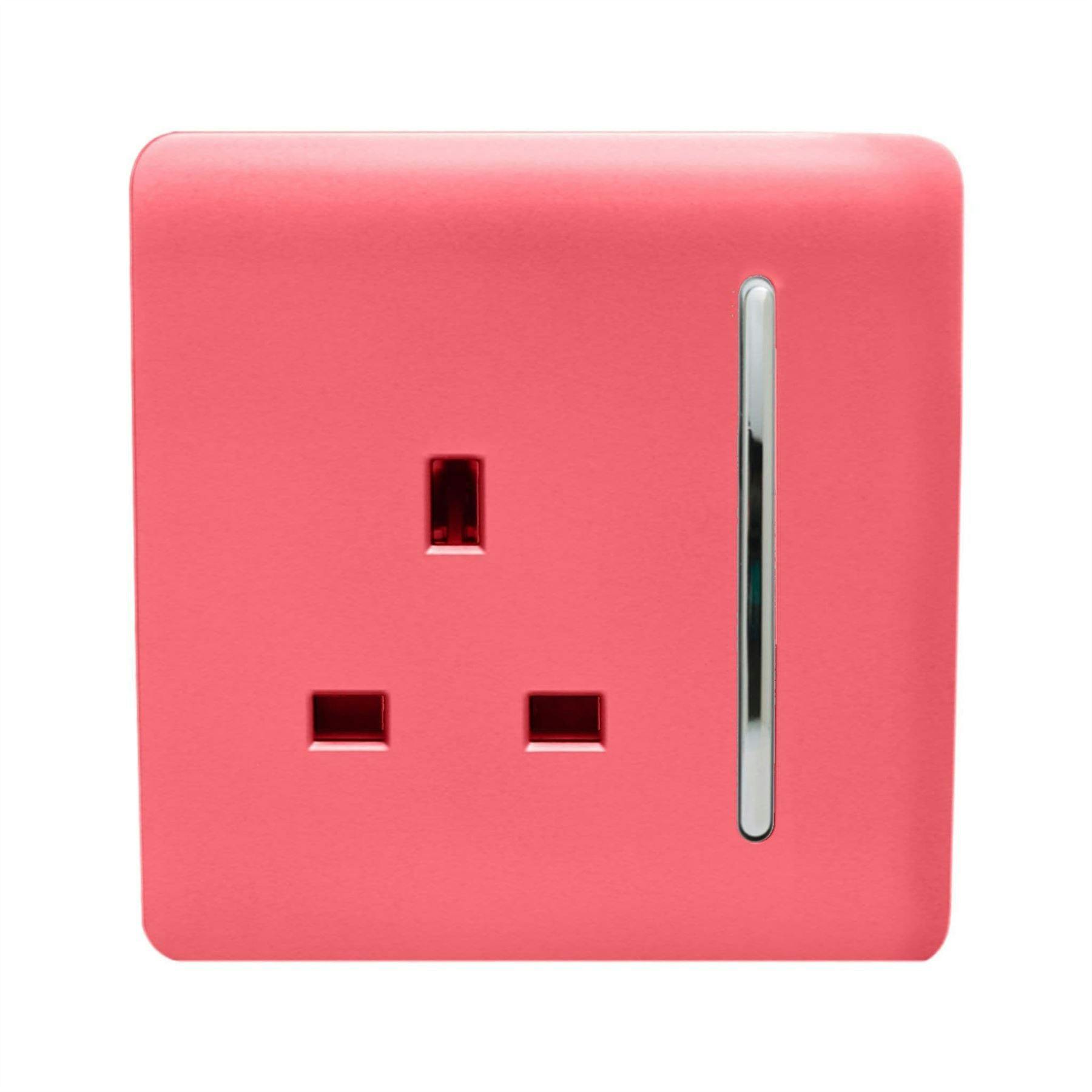 Trendi 1 Gang Artistic Modern Glossy 13 Amp Switched Tactile Plug Socket Strawberry - Image 6