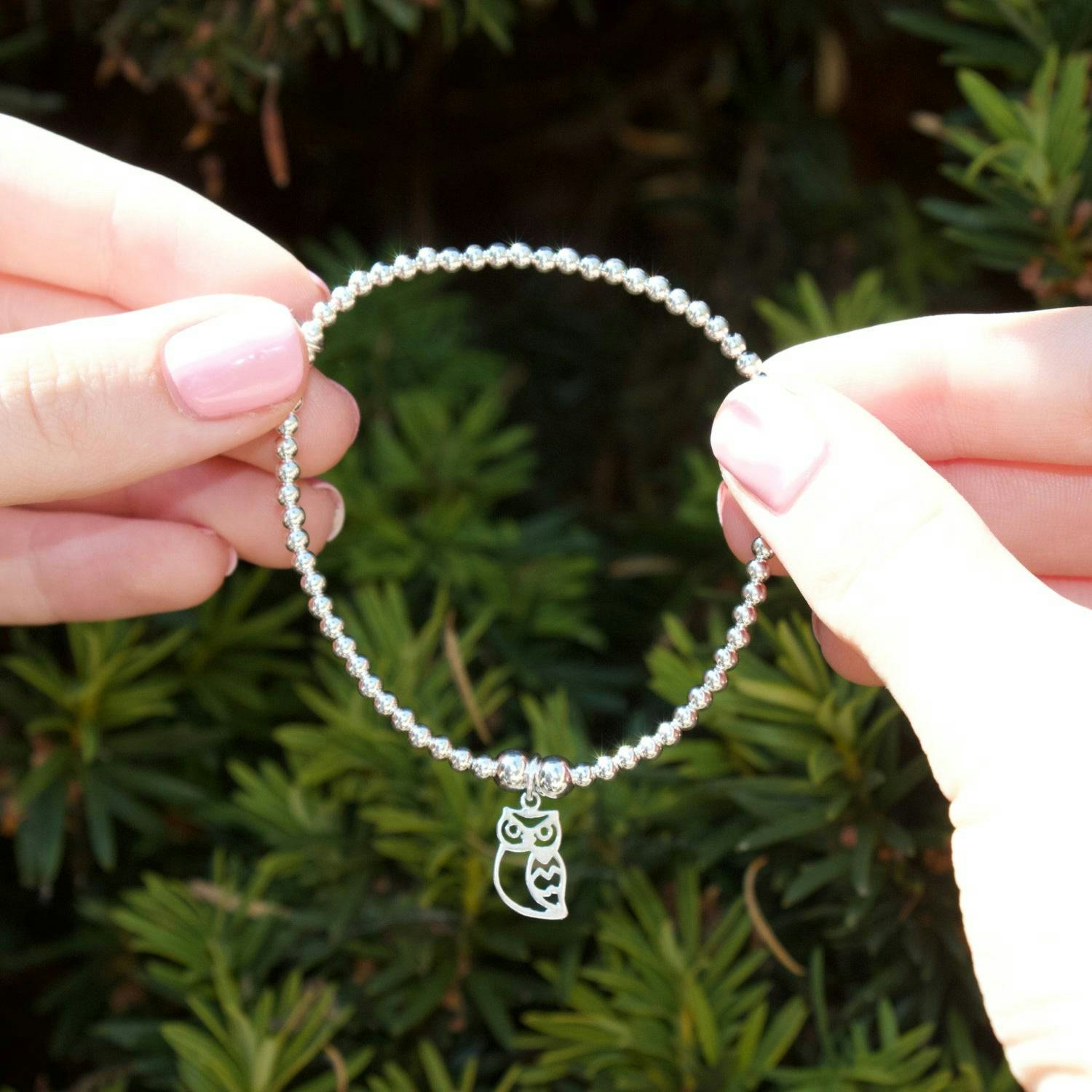 Mylee London Silver Owl On Ball Bead Bracelet - Yes - Adult