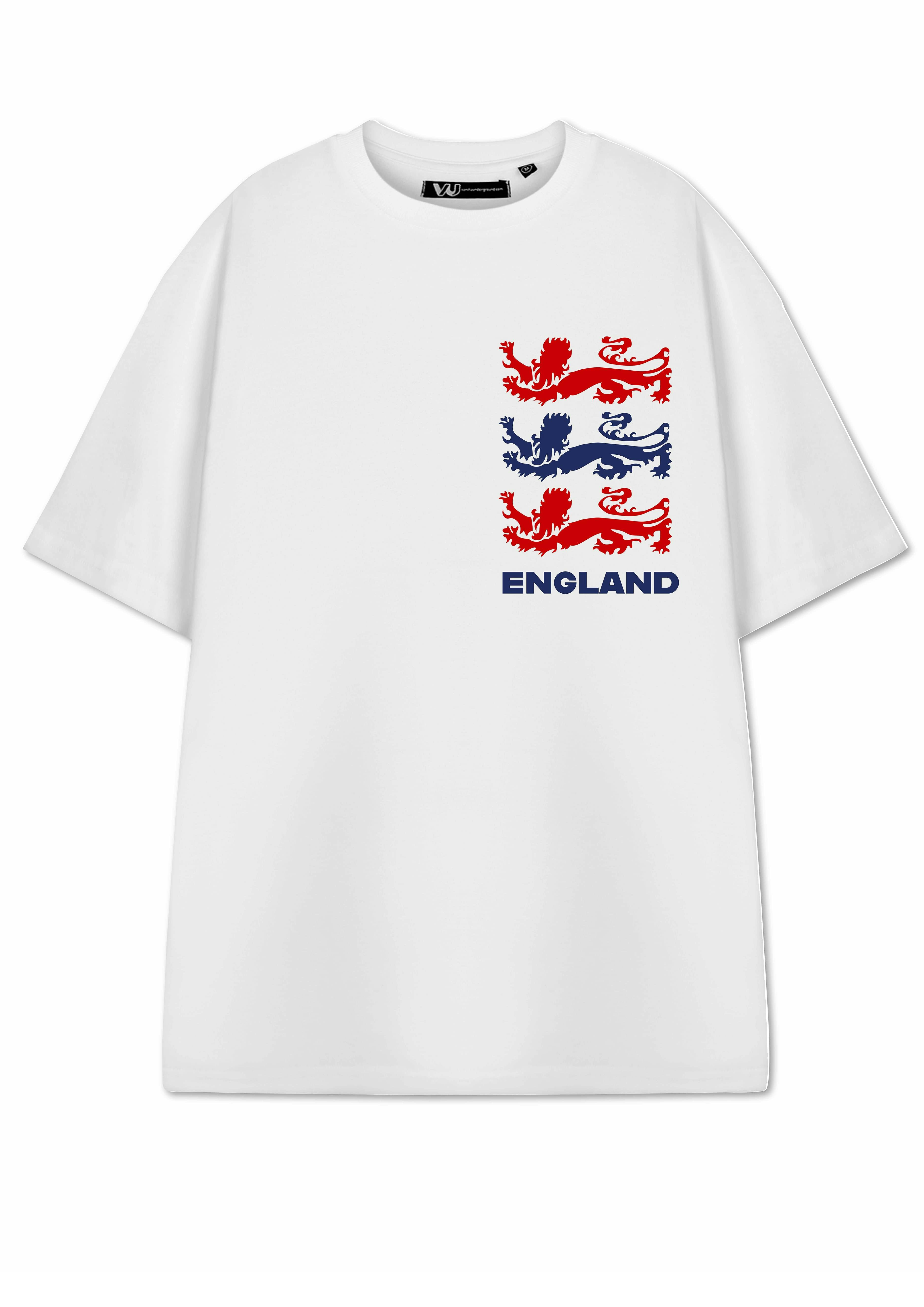 Vanilla Underground Unisex White Show Me The Merch Three Lions Short Sleeved T-Shirt - XXX-Large