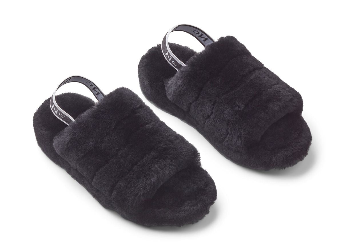 Natures Collection Black Tony Slippers - 39