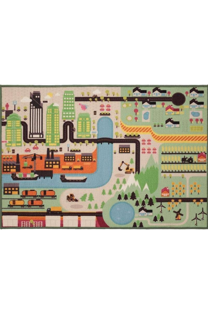 The Rugs Green Printed Nursery Fun Playmat - 80X120 Cm