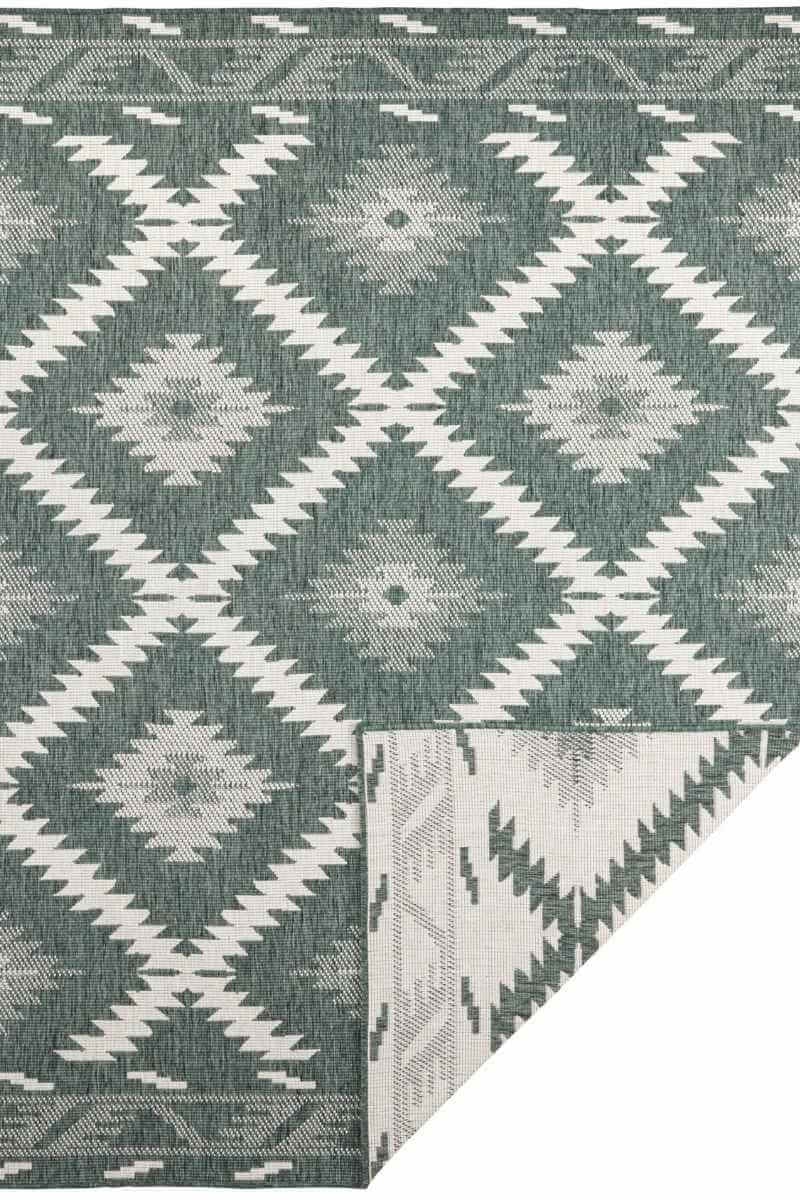 The Rugs Green Malibu Reversible Indoor-Outdoor Rug Diamond Design - 120X170 Cm