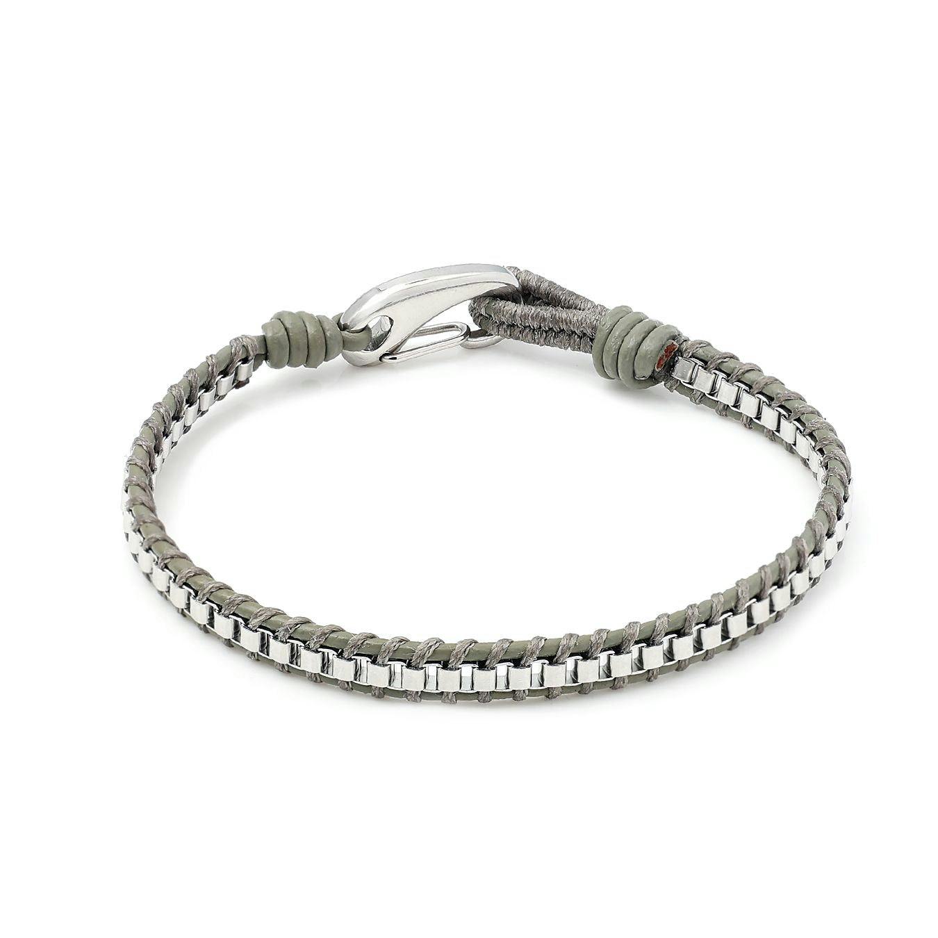 Say It With Mens Rope Silver-Tone Detail Hook Clasp Bracelet, One Colour, Men - Image 2