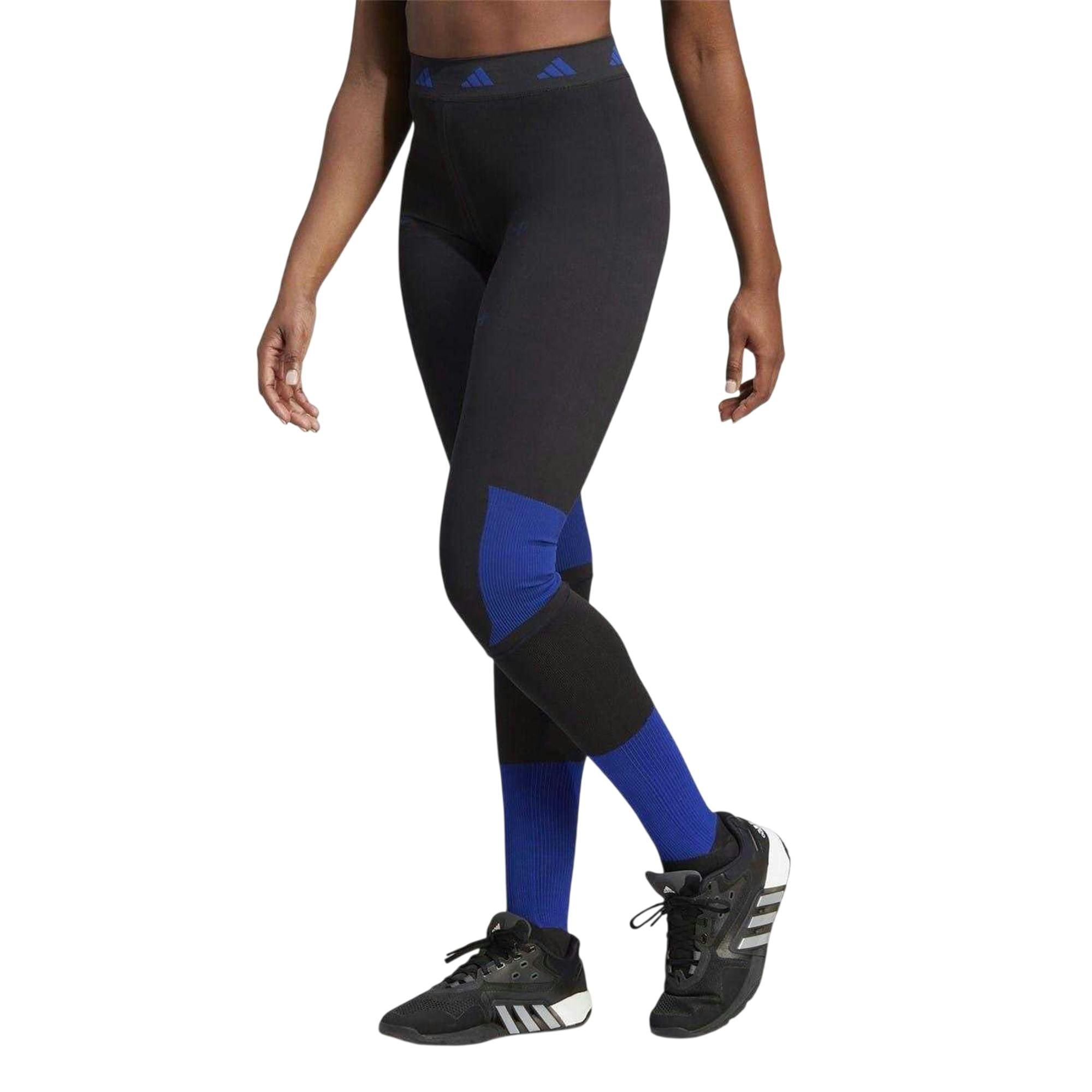 Adidas Women's Black Techfit Leggings - 16 Uk R - 75% Recycled Nylon/14% Elastane/11% Recycled Polyester