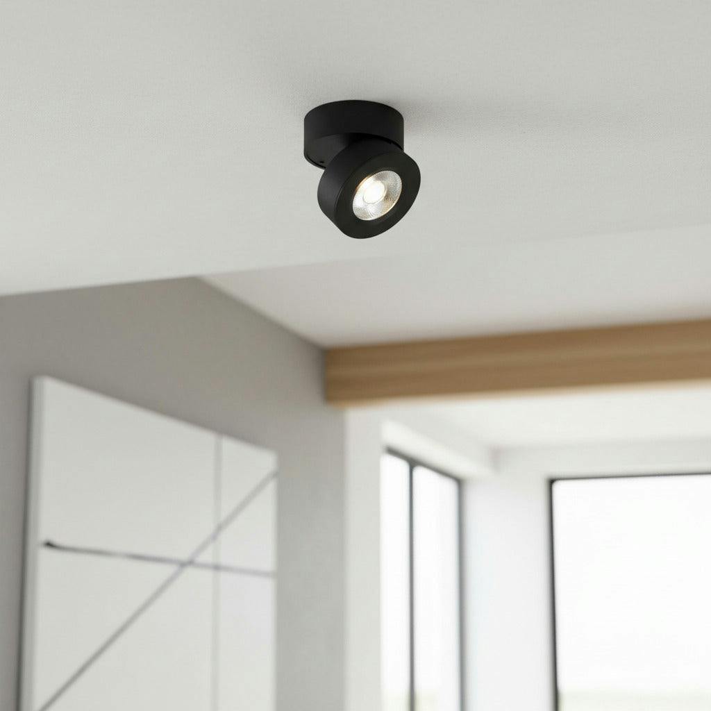 Rackhams Black 5 Watt Adjustable Surface Mounted Downlight