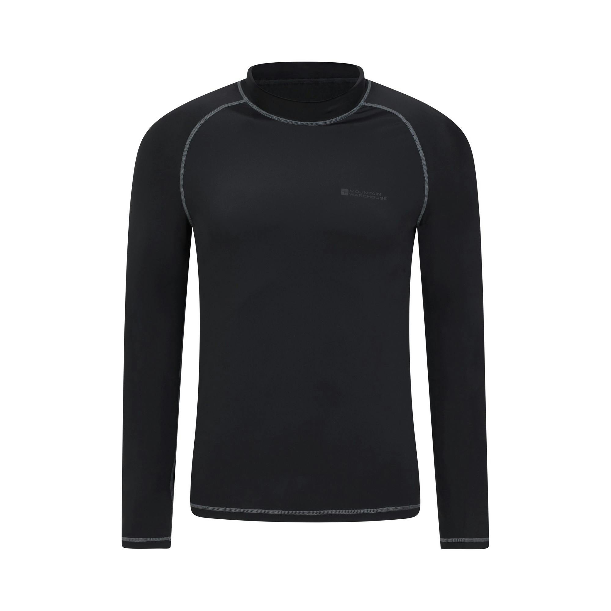Mountain Warehouse Men's Black Long-Sleeved Rash Guard - 4XL - 80% Polyamide/20% Elastane
