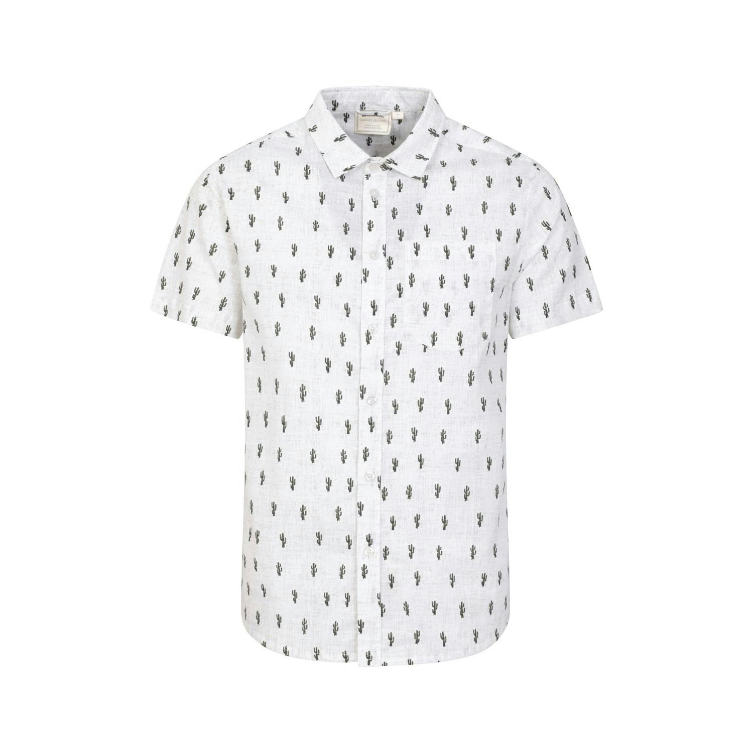 Mountain Warehouse Men's White Preston Illustration Shirt - 3XL - 100% Cotton