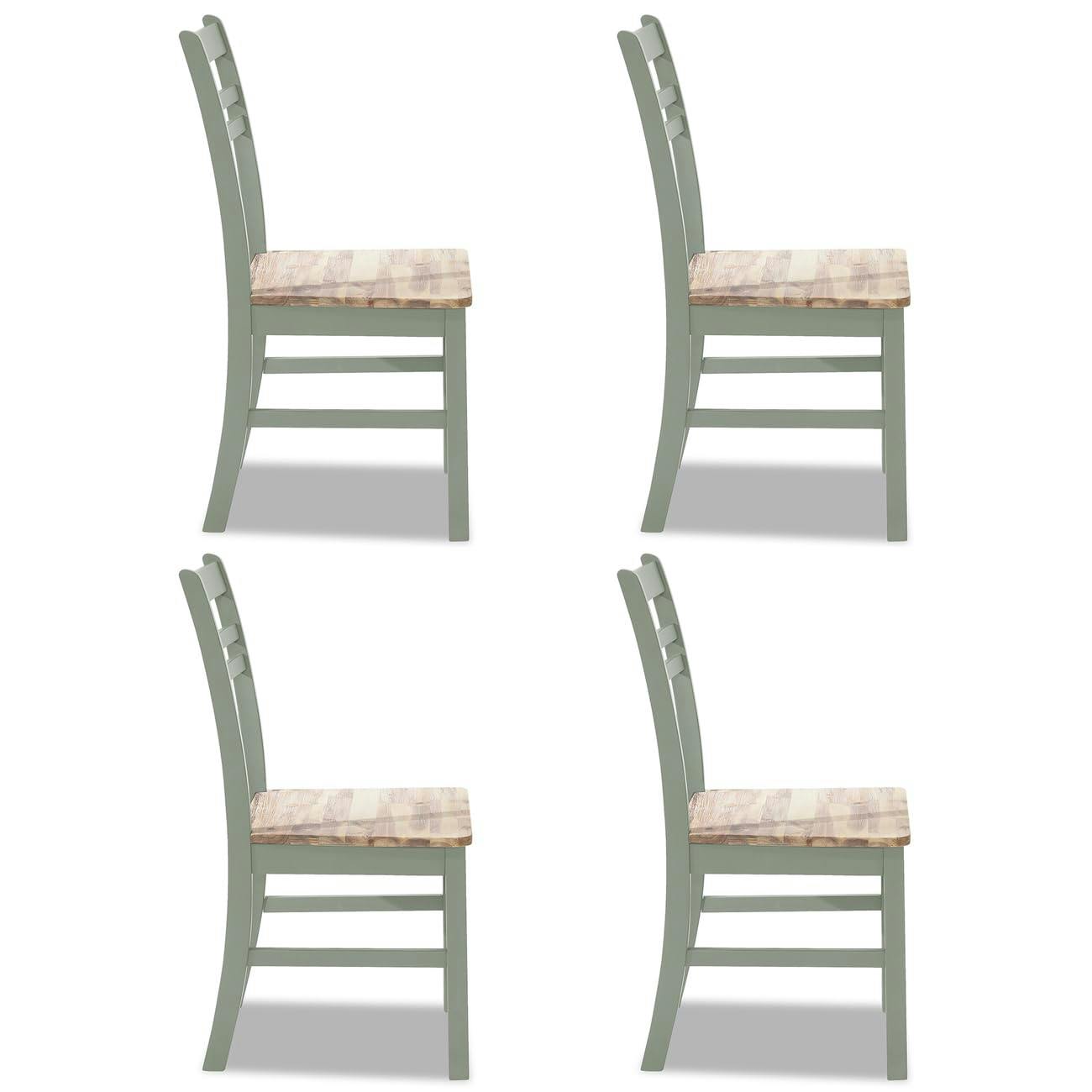 Statement Furniture Green Florence Country Style Wooden Chairs Set Of 4 - Sage