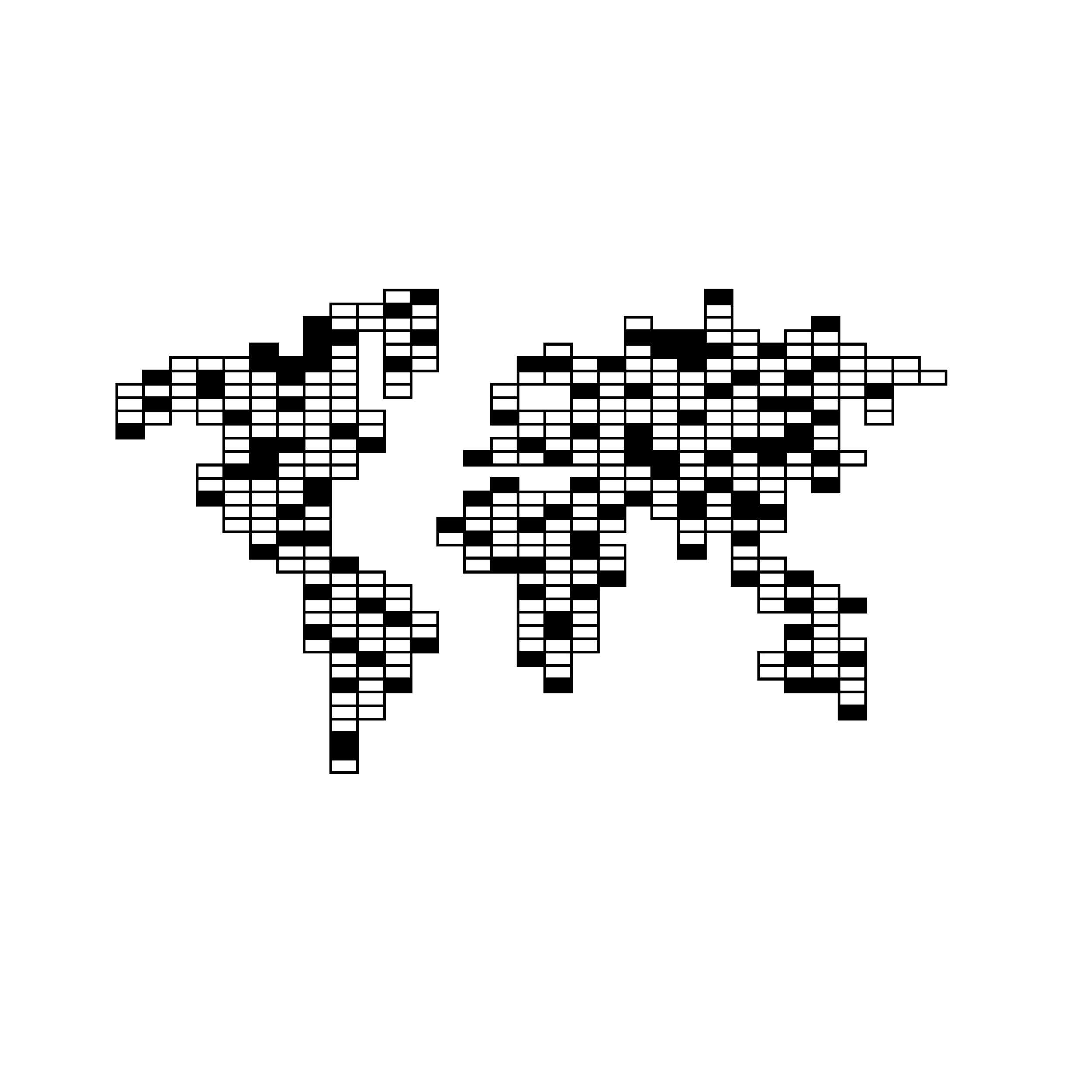 Decortie Black Modern Metal Wall Art Pixel Home Ornament Decorative Minimalist Design Hanging Wall Sculpture, - Metal