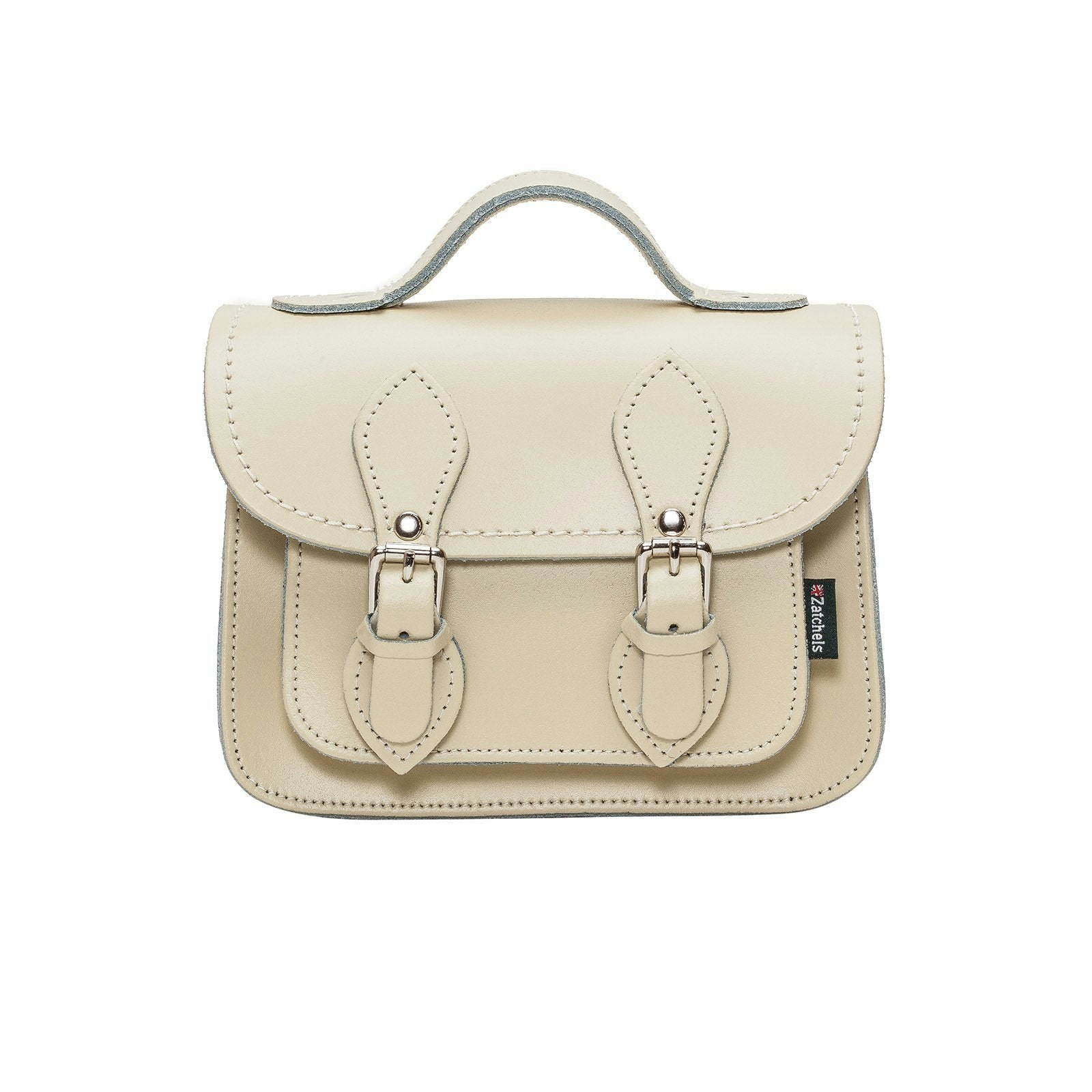 Zatchels Cream Handmade Leather Micro Satchel - Pastel - Small